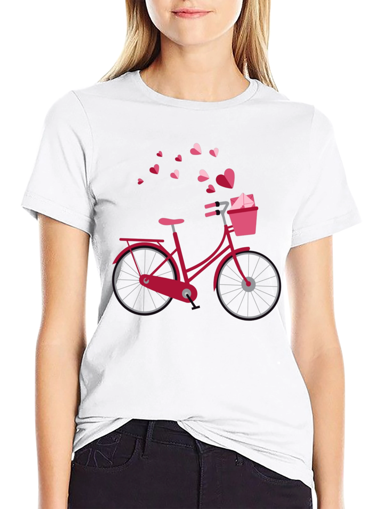 Heart Bicycle Graphic T-Shirt