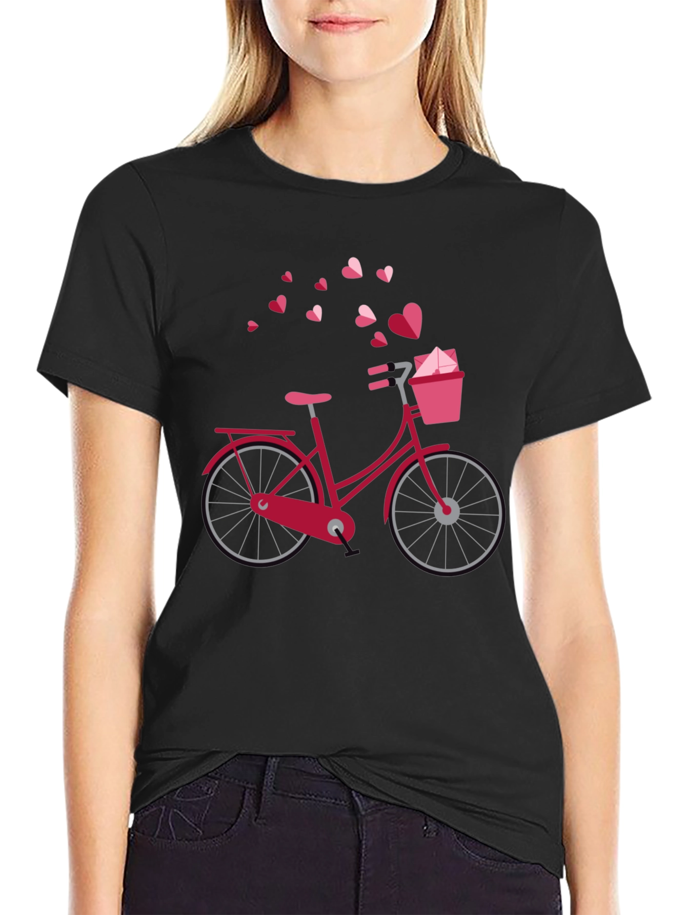 Heart Bicycle Graphic T-Shirt