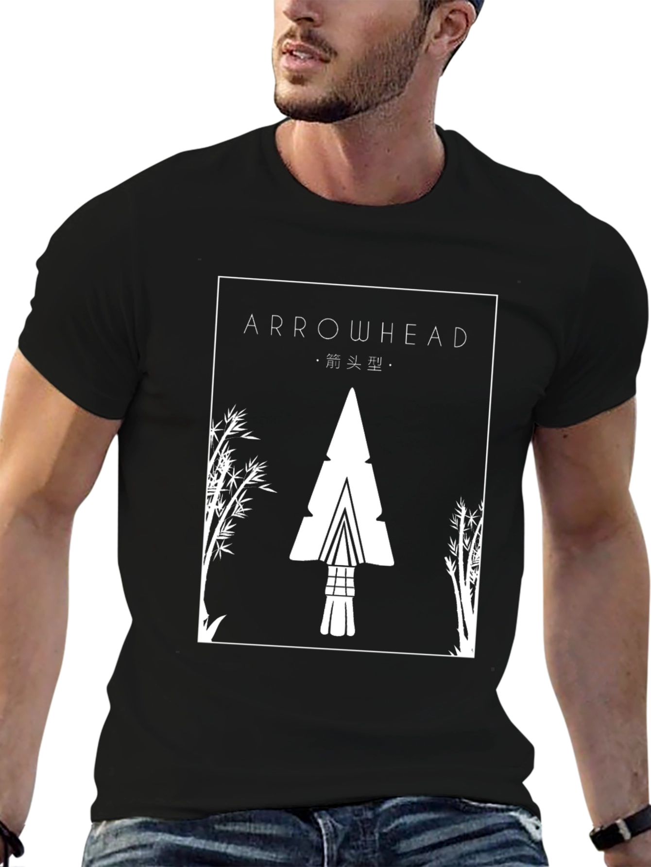 Arrowhead Graphic Black Tee - Stylish & Unique Design