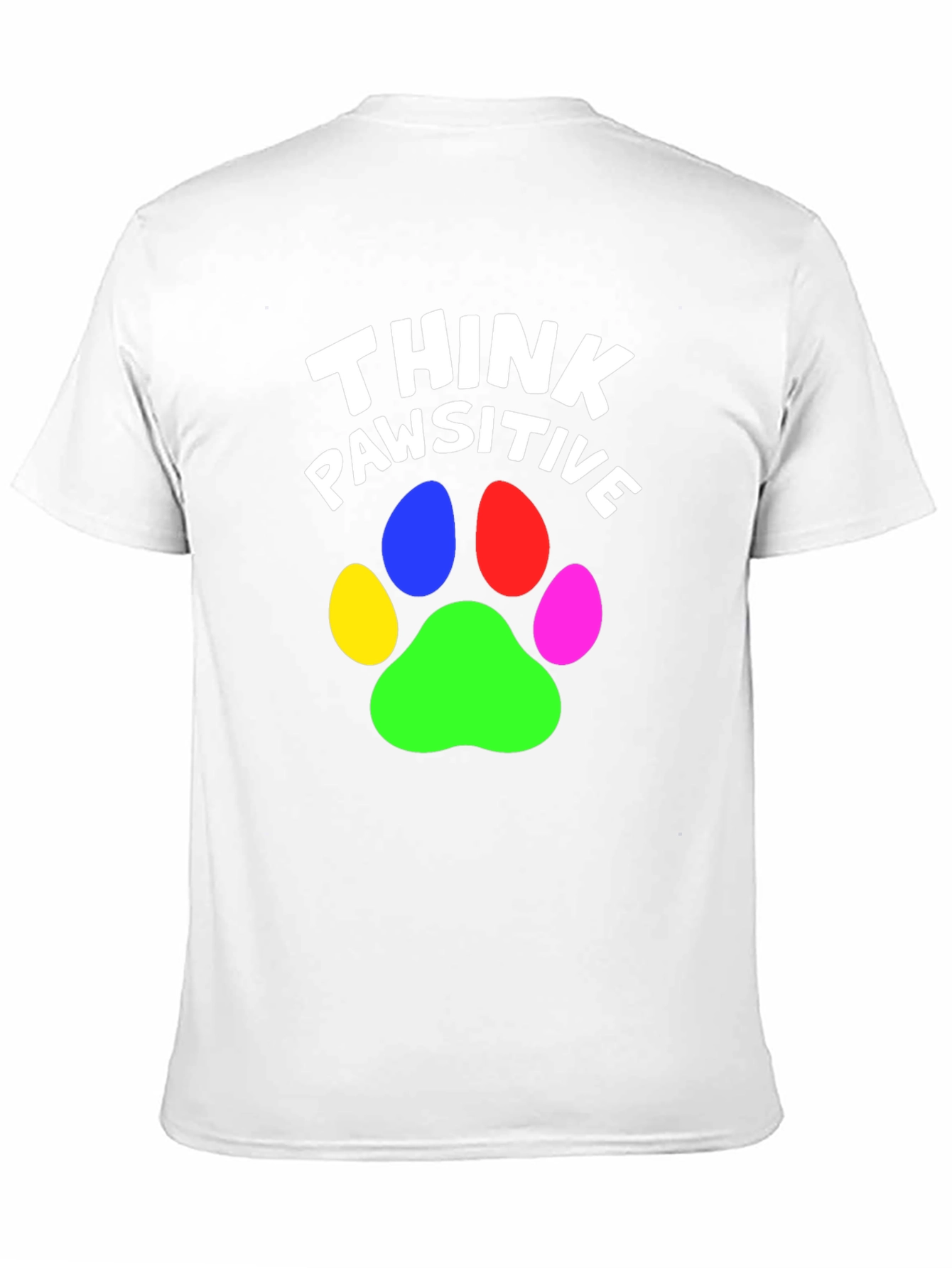 Think Pawsitive Graphic Tee - Black Cotton T-Shirt