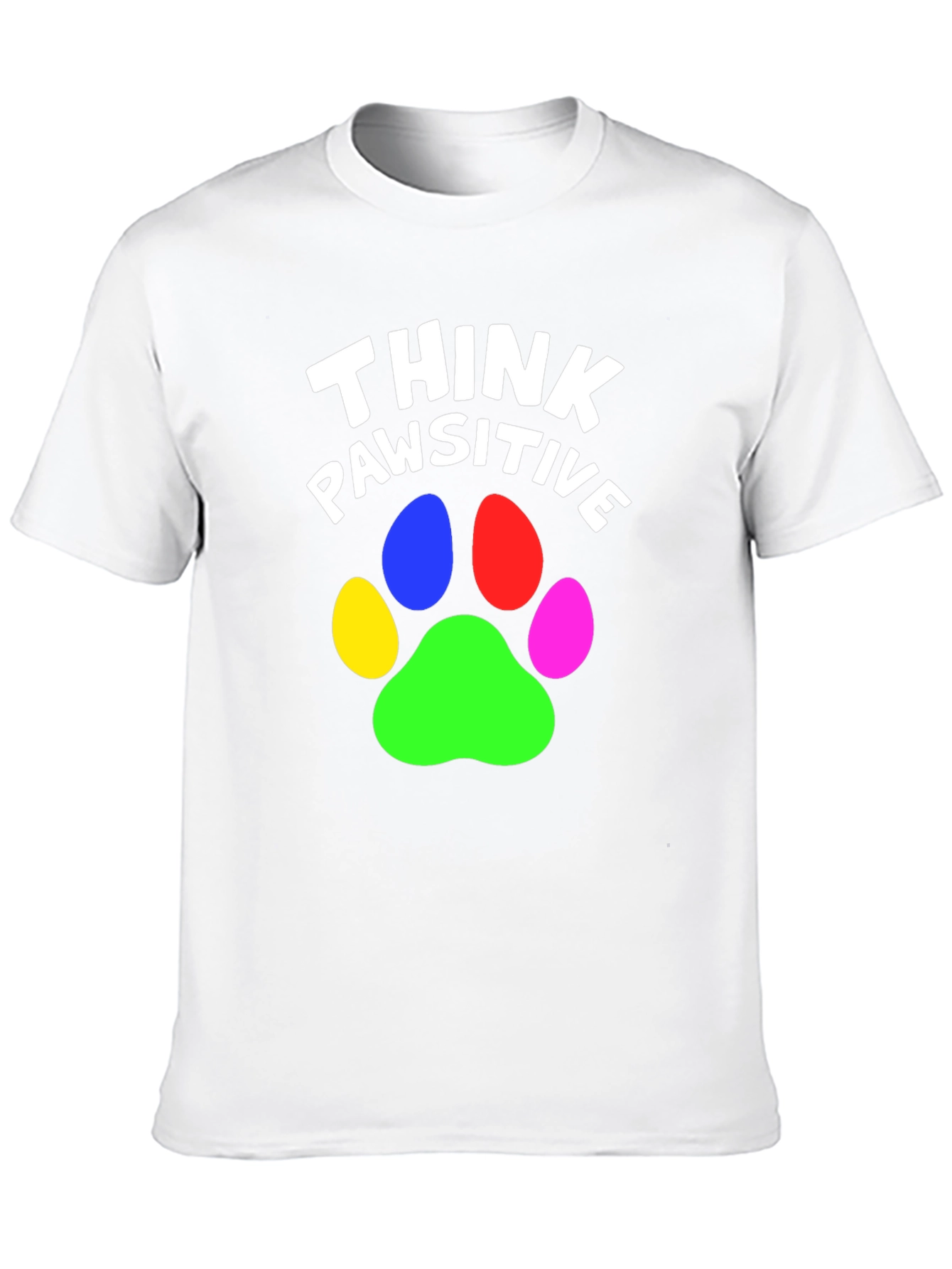 Think Pawsitive Graphic Tee - Black Cotton T-Shirt
