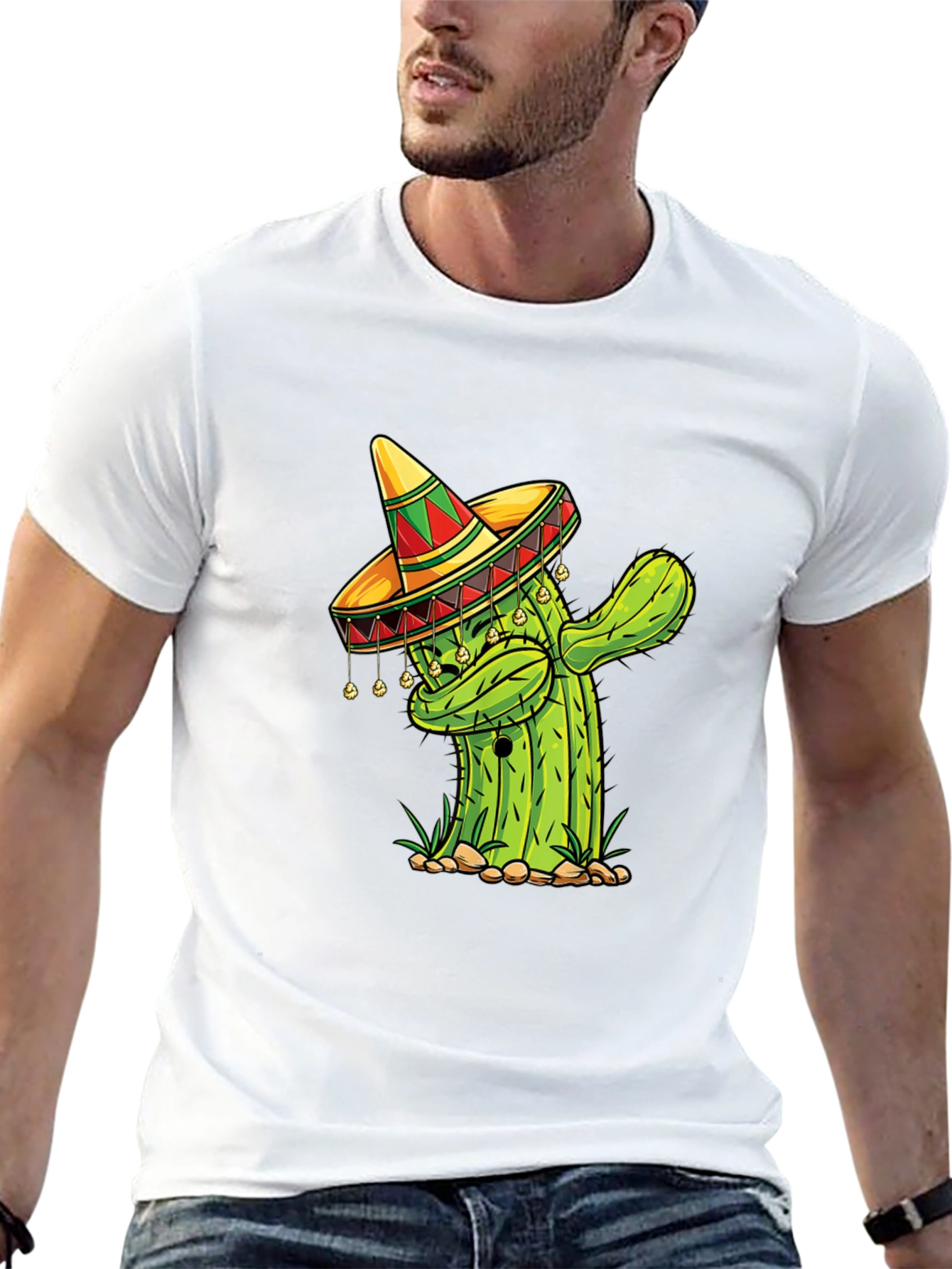 Dabbing Cactus T-Shirt - Mexican Fiesta