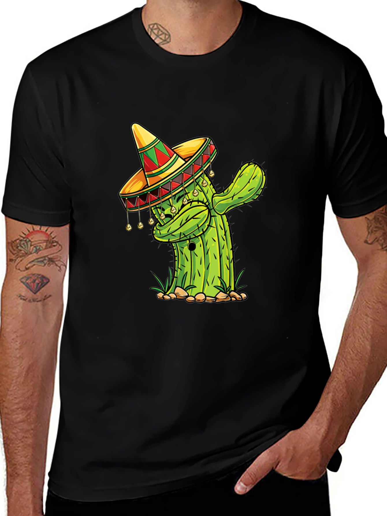 Dabbing Cactus T-Shirt - Mexican Fiesta