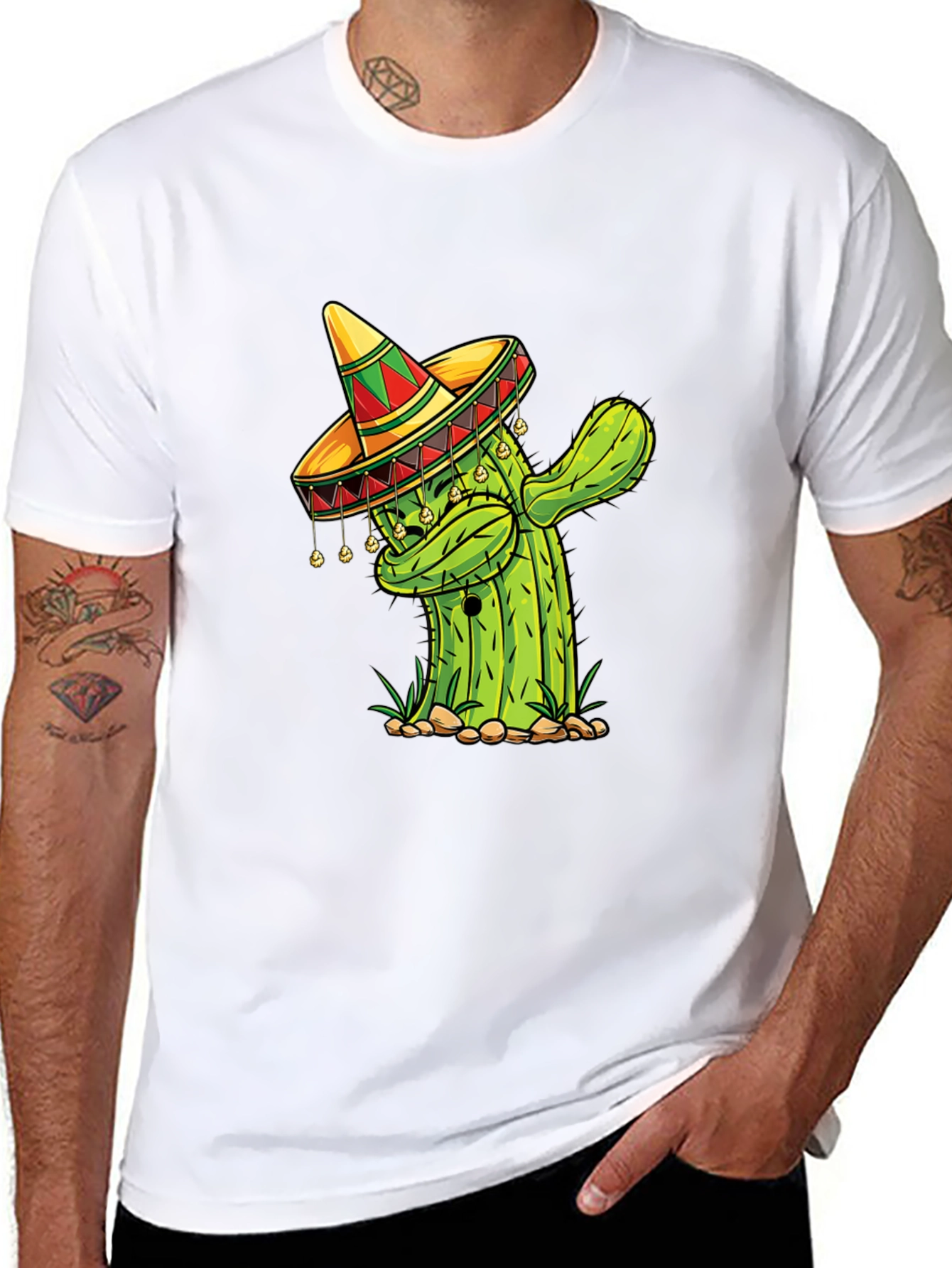 Dabbing Cactus T-Shirt - Mexican Fiesta