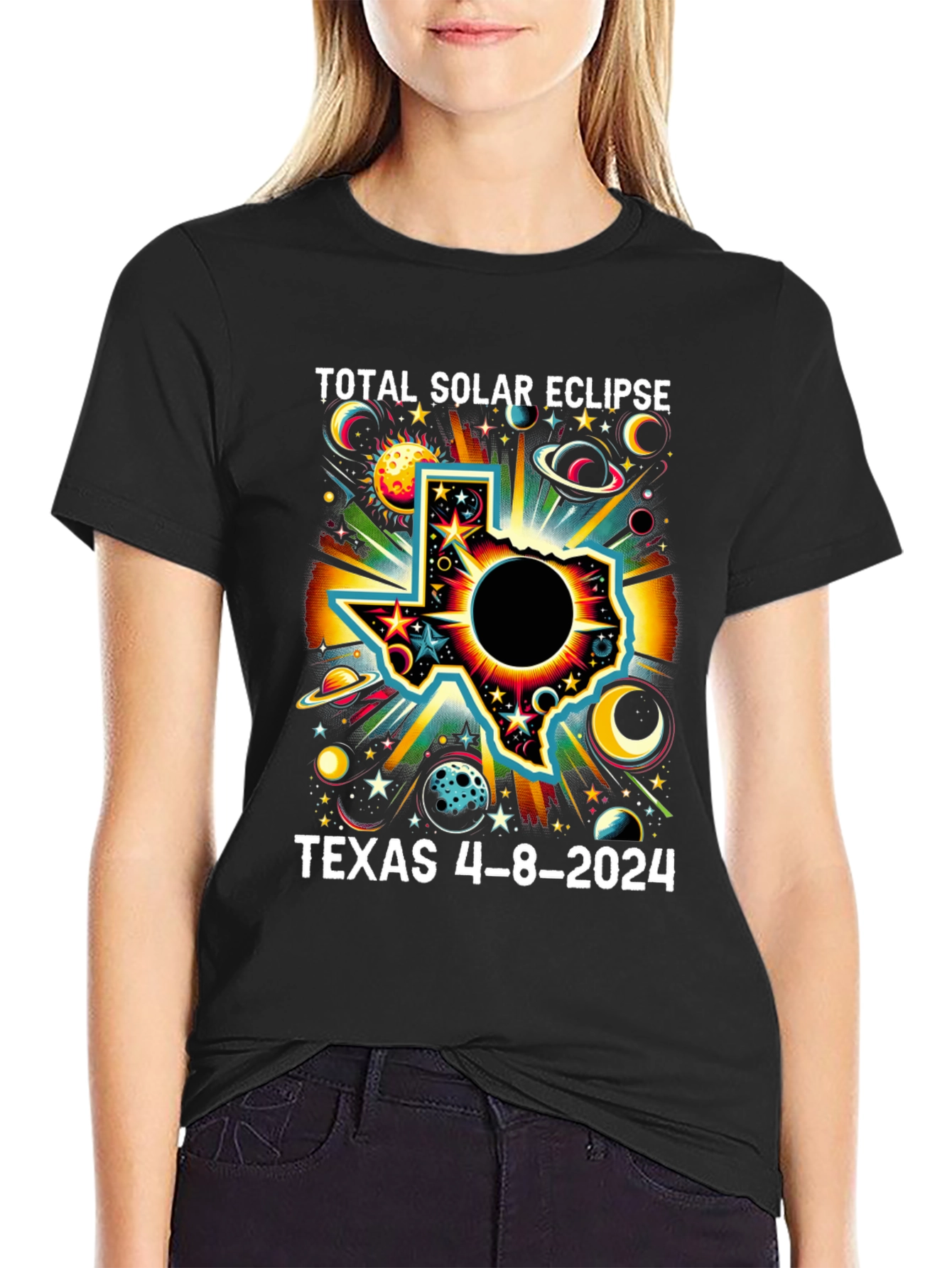 Texas Total Solar Eclipse 4-8-2024 T-Shirt