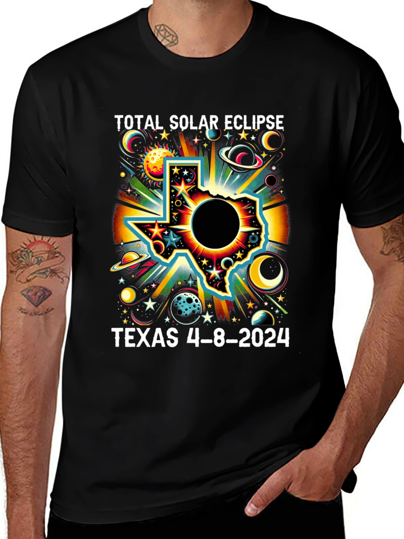 Texas Total Solar Eclipse 4-8-2024 T-Shirt