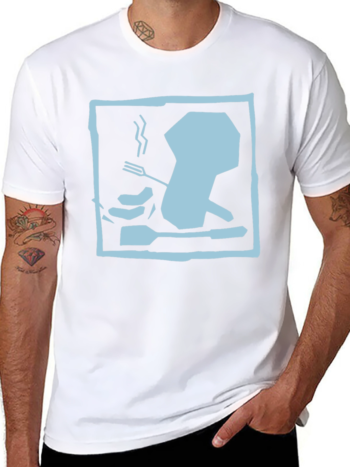Chef Hat Silhouette Graphic T-Shirt - Black