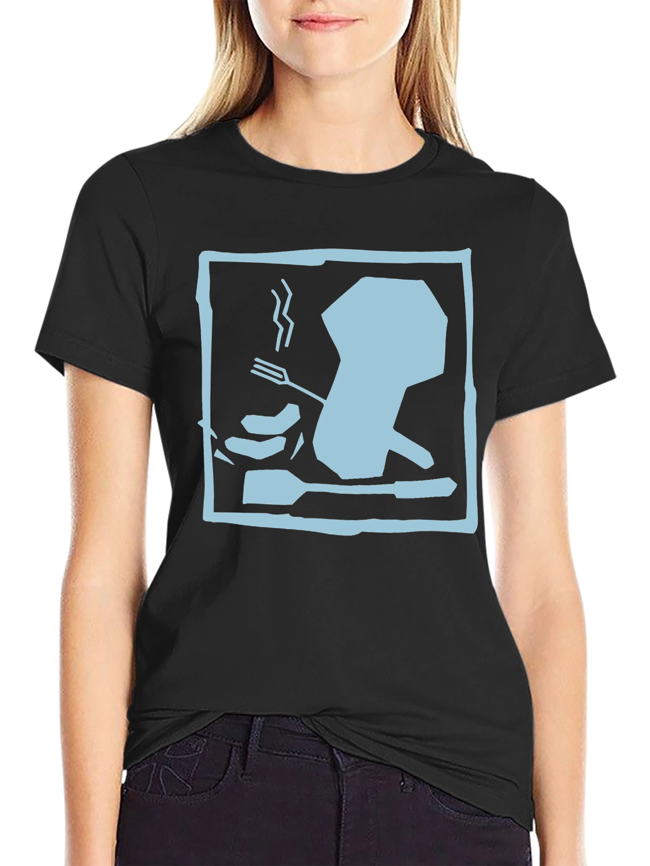 Chef Hat Silhouette Graphic T-Shirt - Black