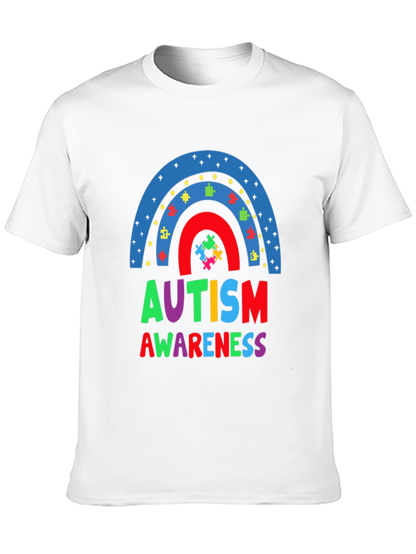 Autism Awareness Rainbow Puzzle T-Shirt