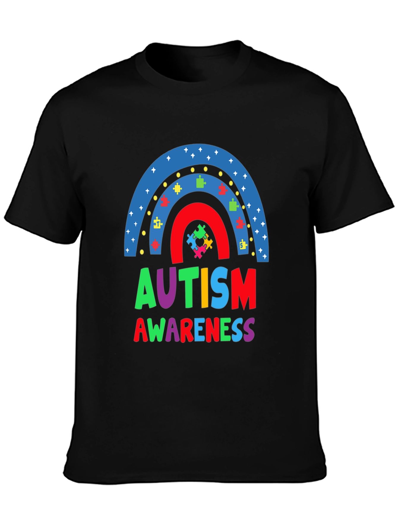 Autism Awareness Rainbow Puzzle T-Shirt