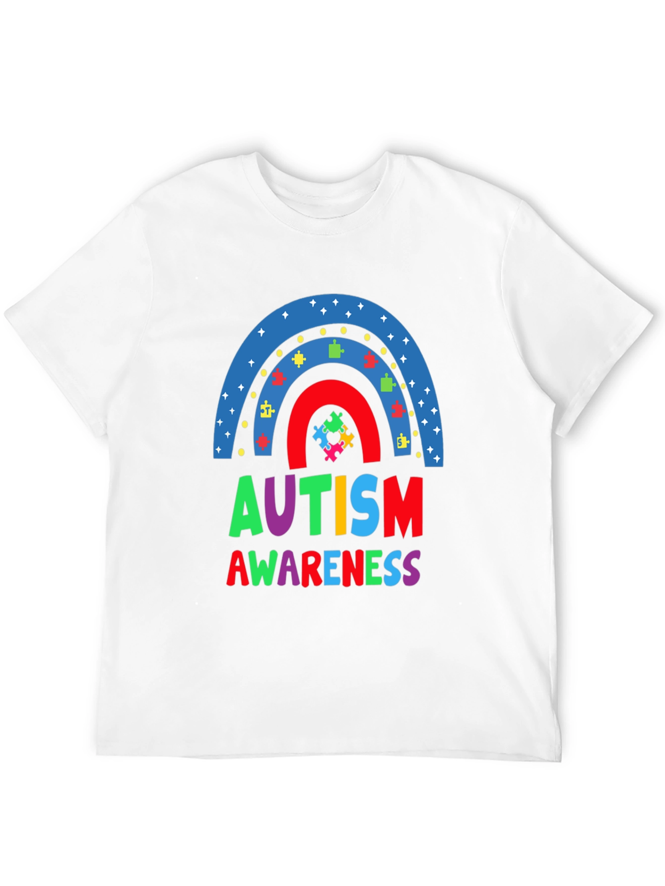 Autism Awareness Rainbow Puzzle T-Shirt