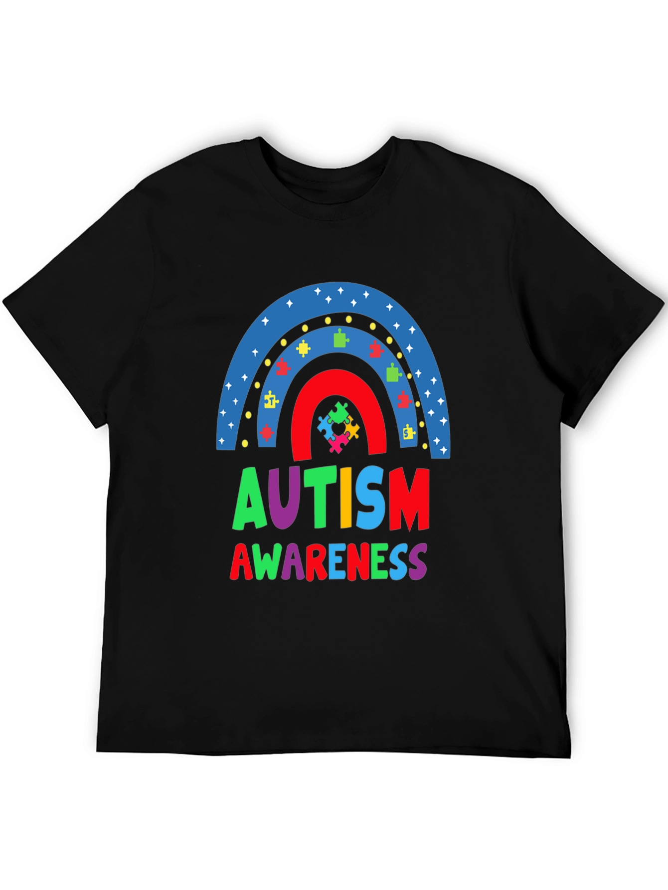 Autism Awareness Rainbow Puzzle T-Shirt