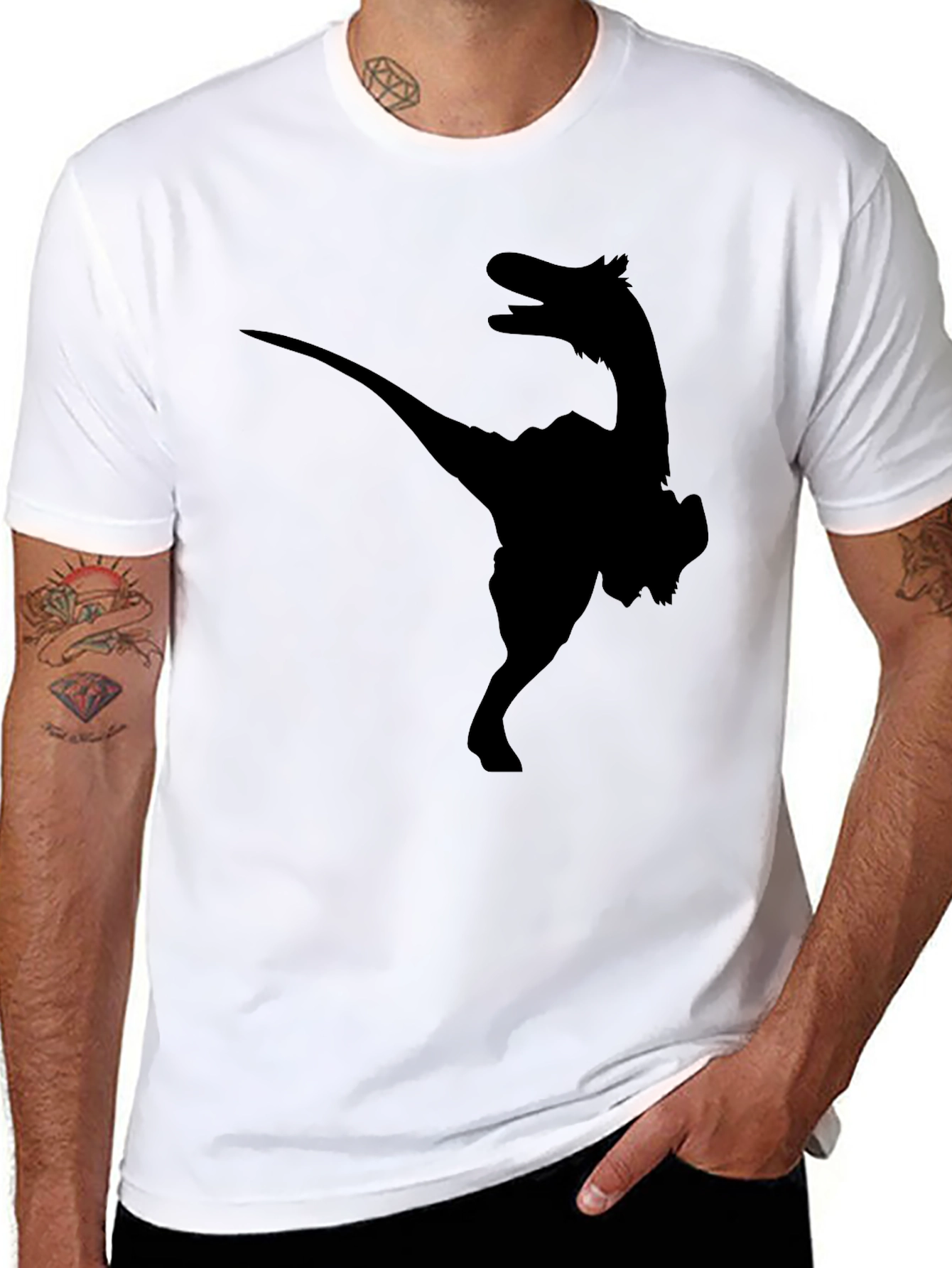 Dino Silhouette Black T-Shirt
