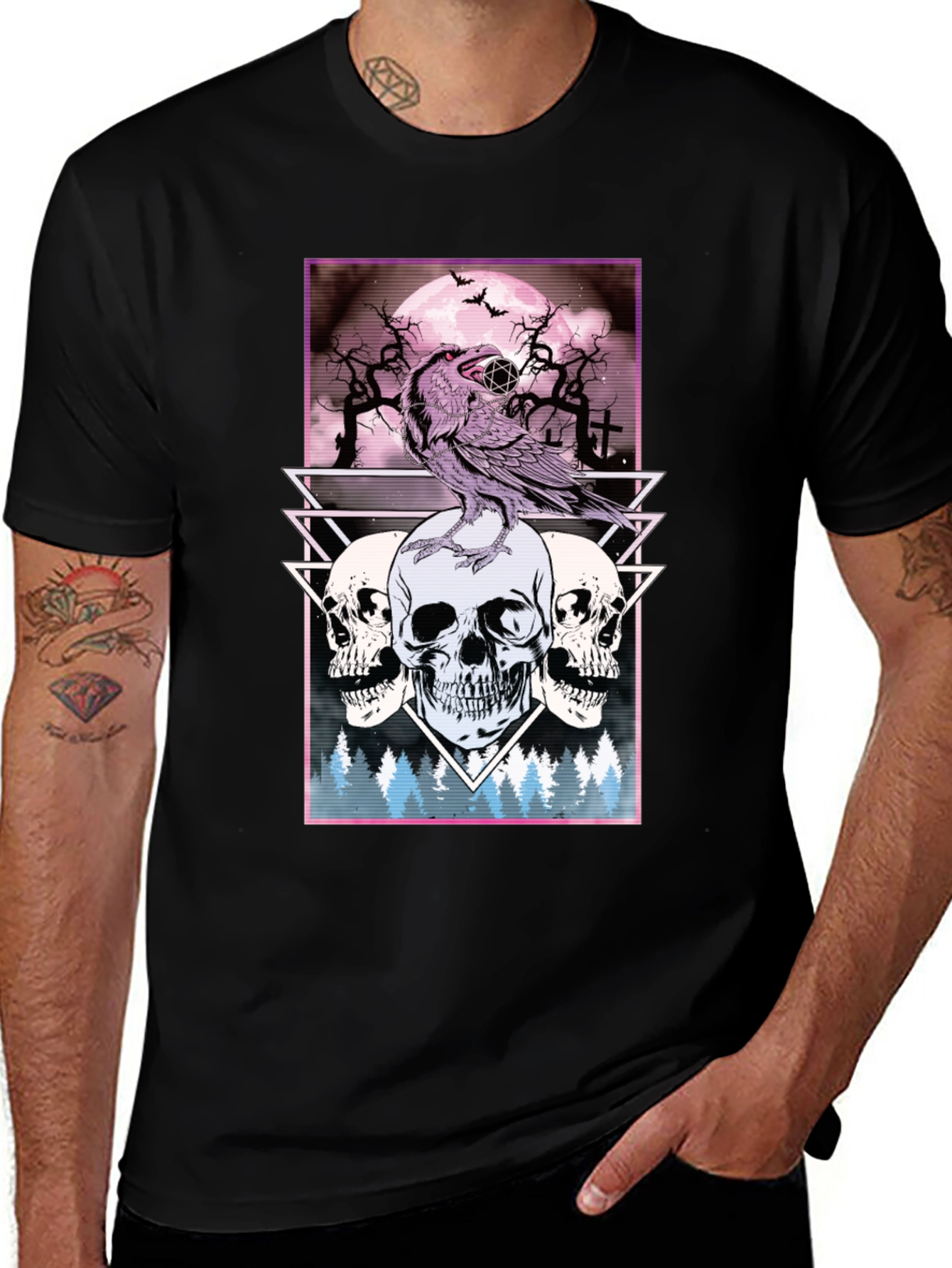 Raven and Skulls Graphic Tee