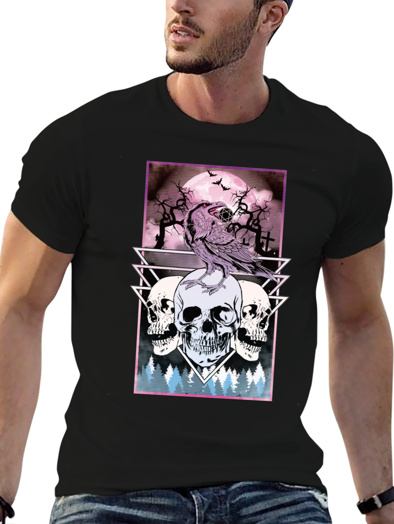 Raven and Skulls Graphic Tee