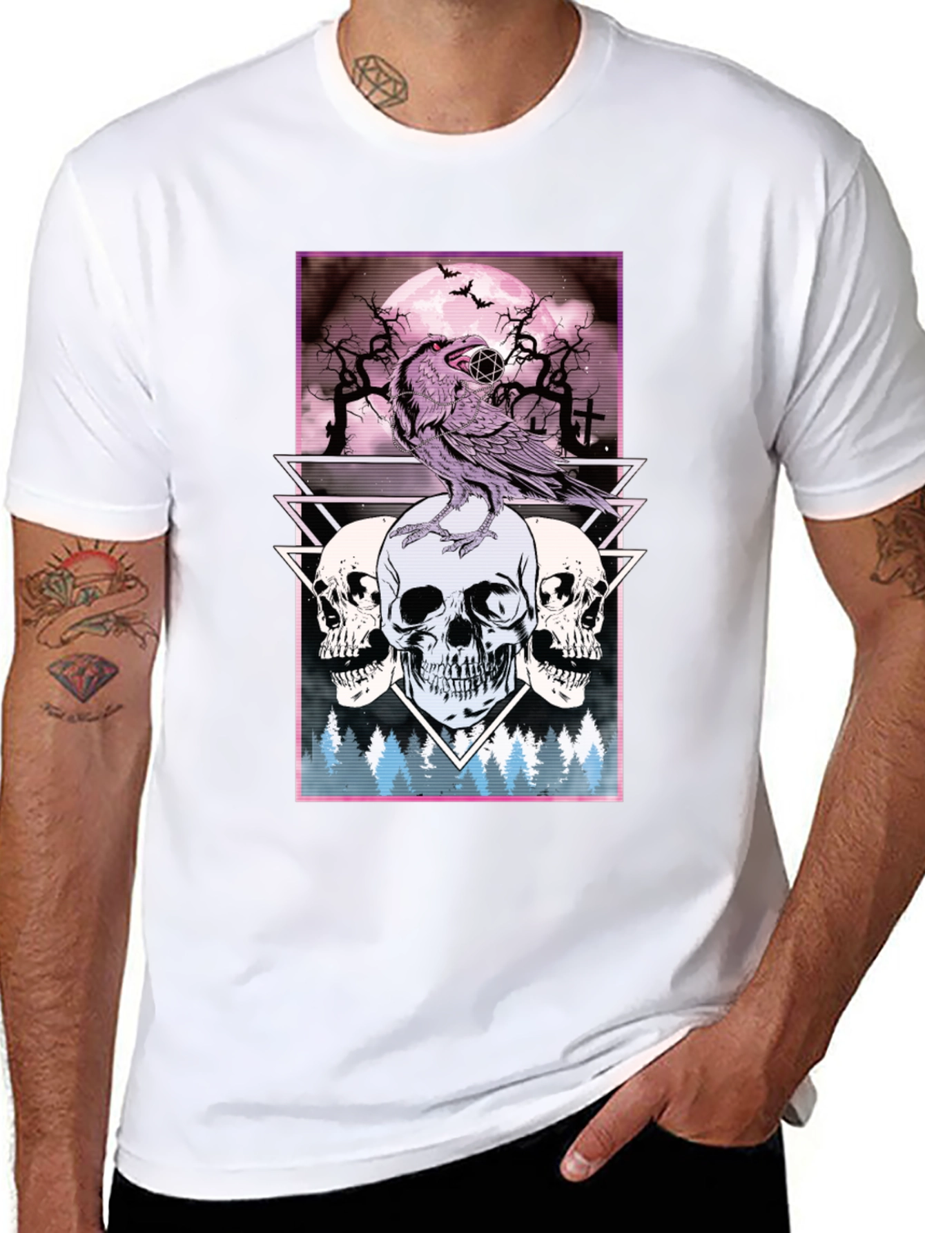 Raven and Skulls Graphic Tee