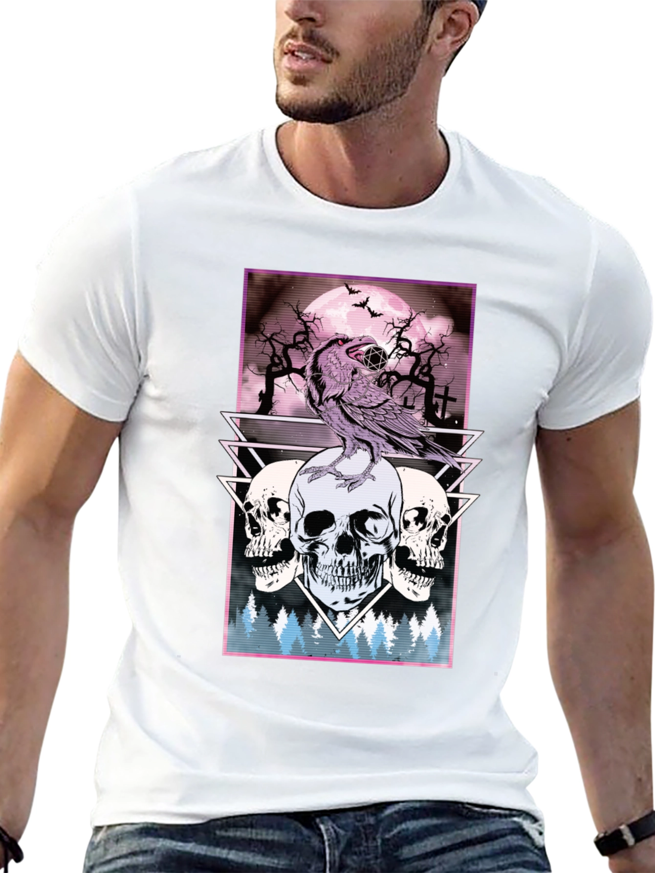 Raven and Skulls Graphic Tee