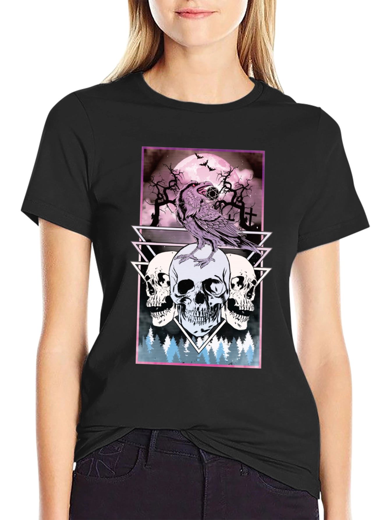 Raven and Skulls Graphic Tee