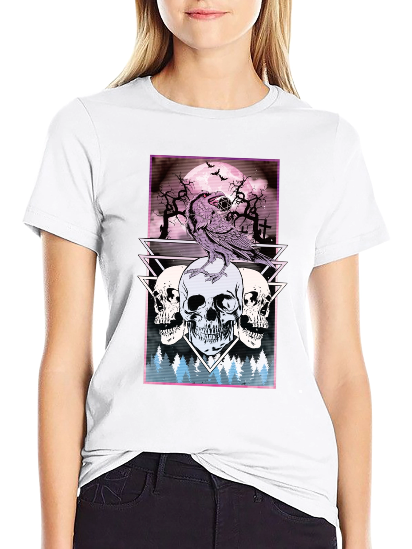 Raven and Skulls Graphic Tee