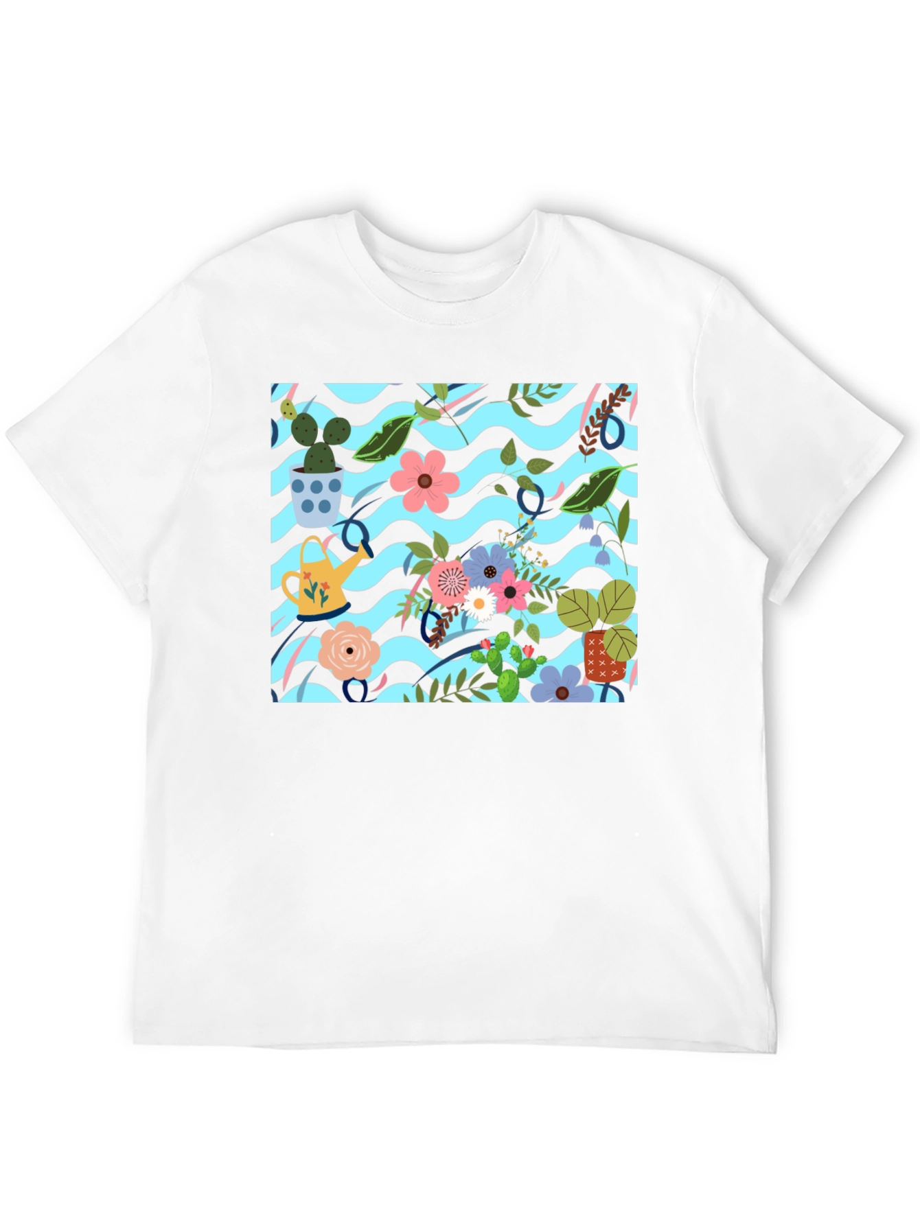 Floral Pattern Black T-Shirt