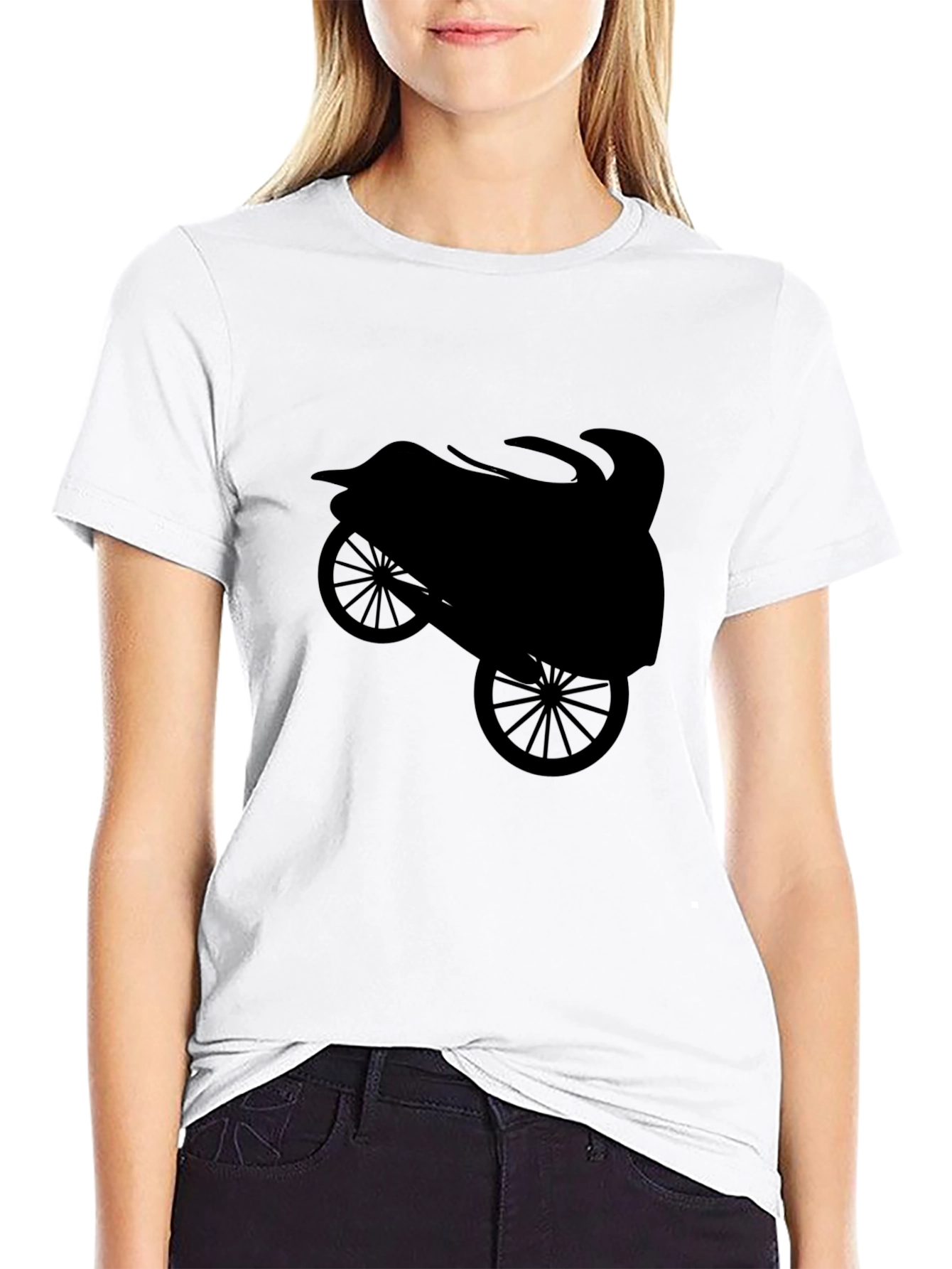 Motorcycle Silhouette Black T-Shirt