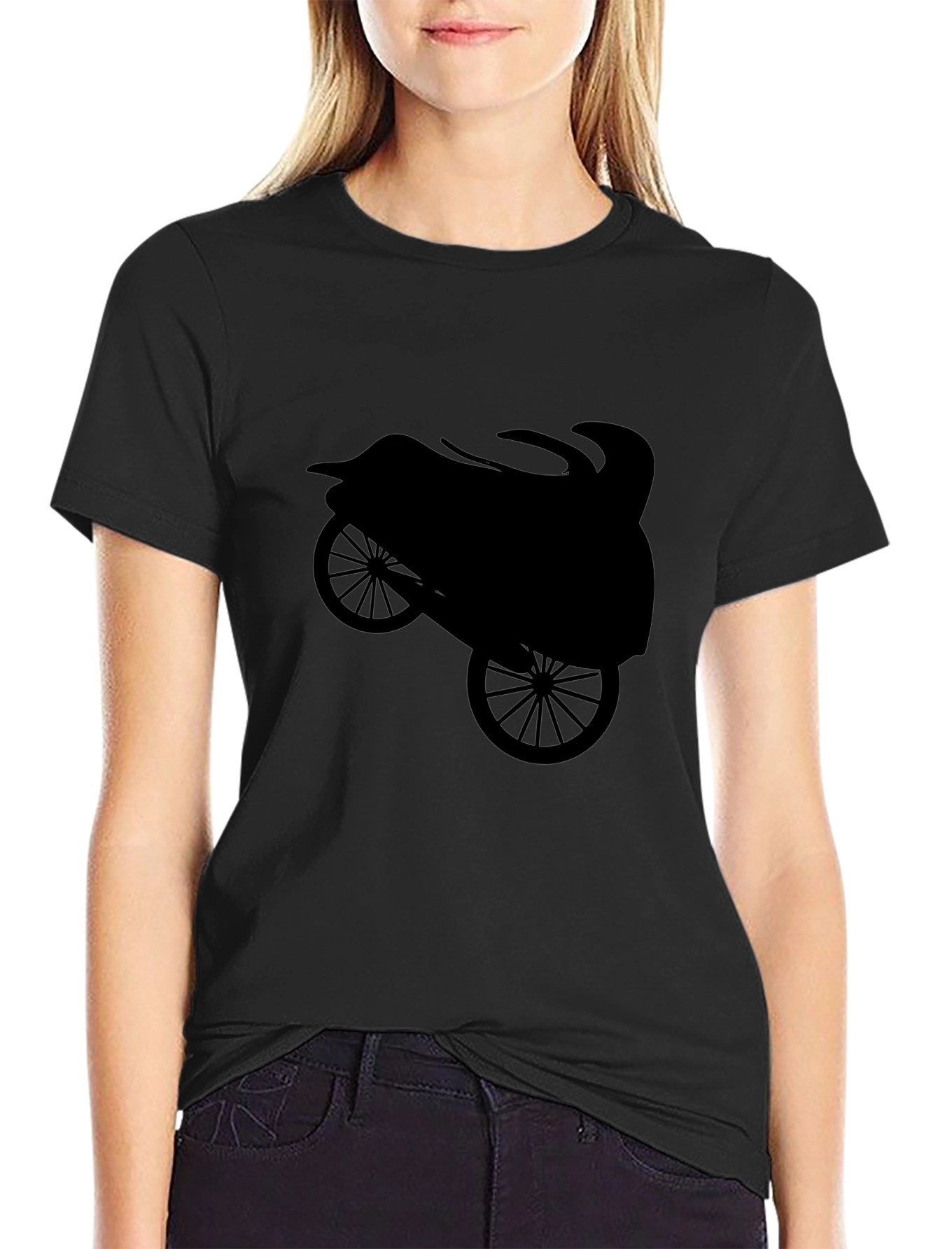Motorcycle Silhouette Black T-Shirt