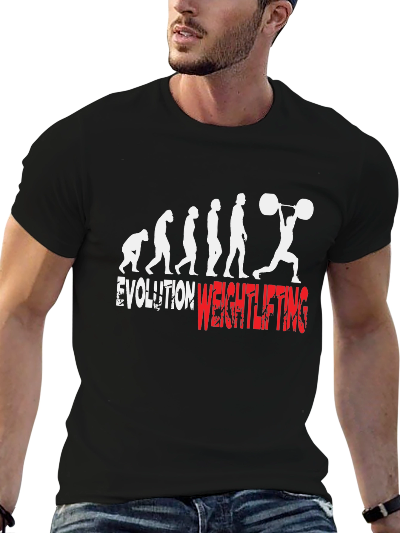 Evolution Weightlifting Graphic Tee - Black Cotton
