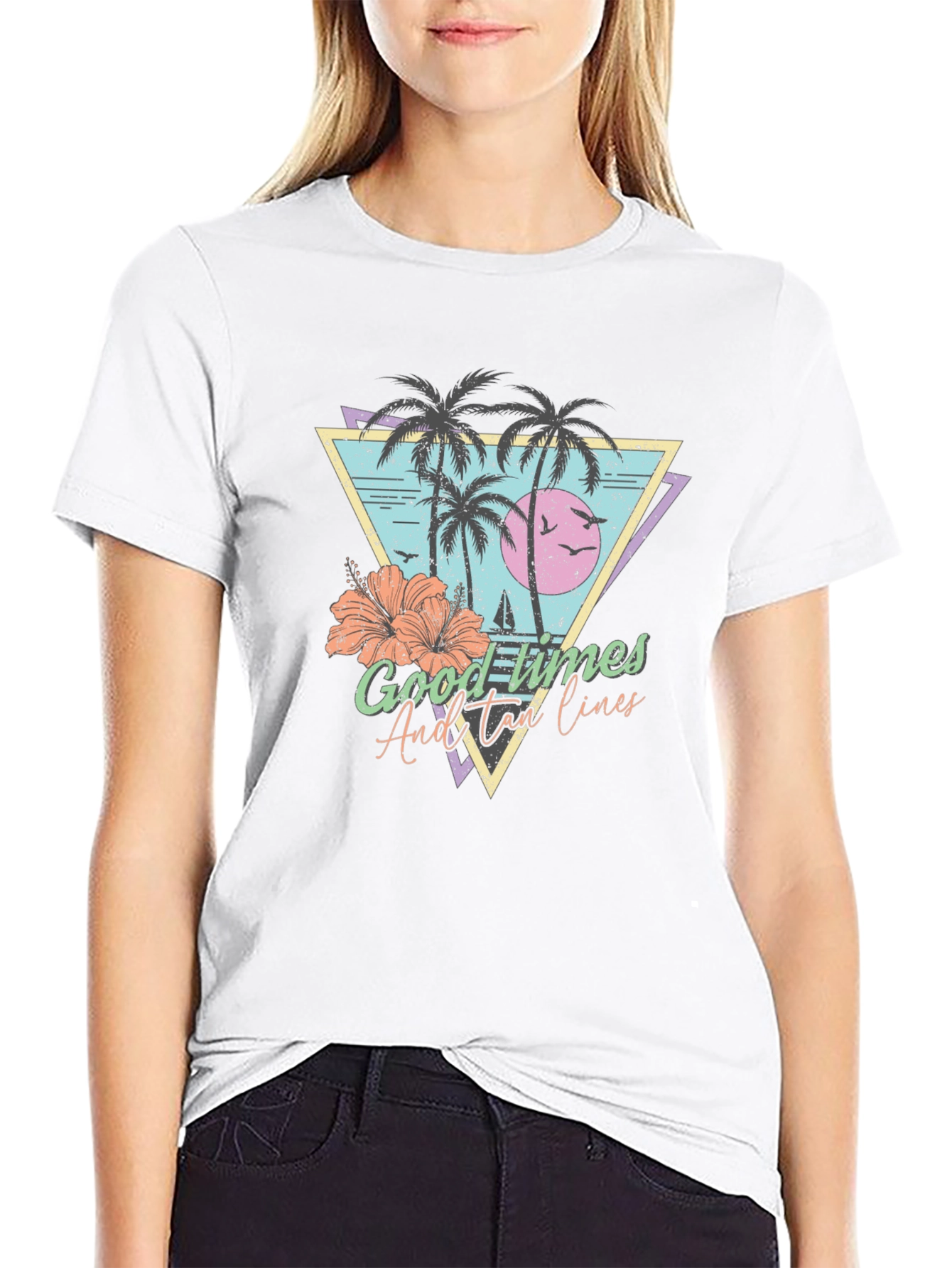 Tropical Good Times Mens Black T-Shirt