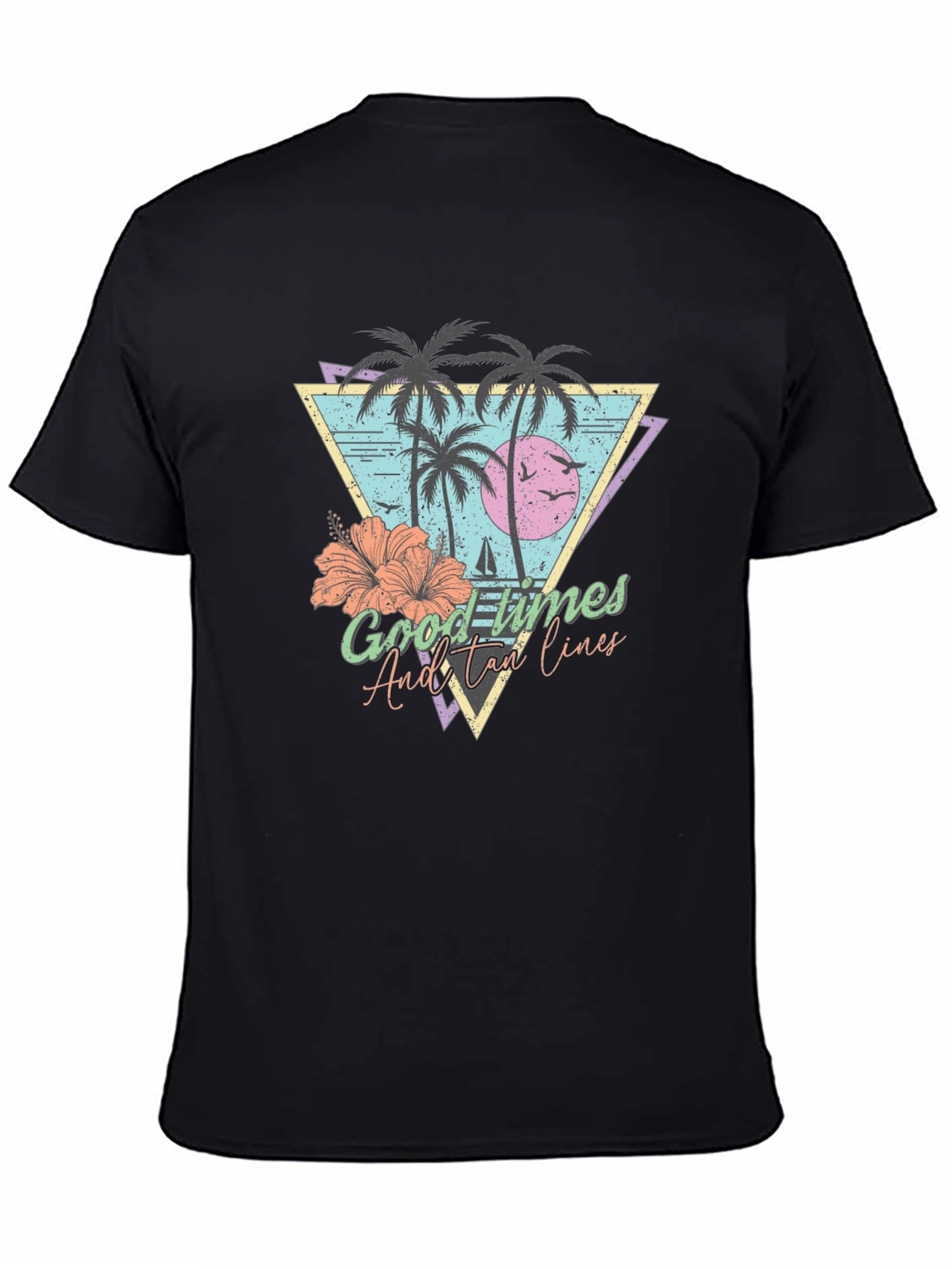 Tropical Good Times Mens Black T-Shirt
