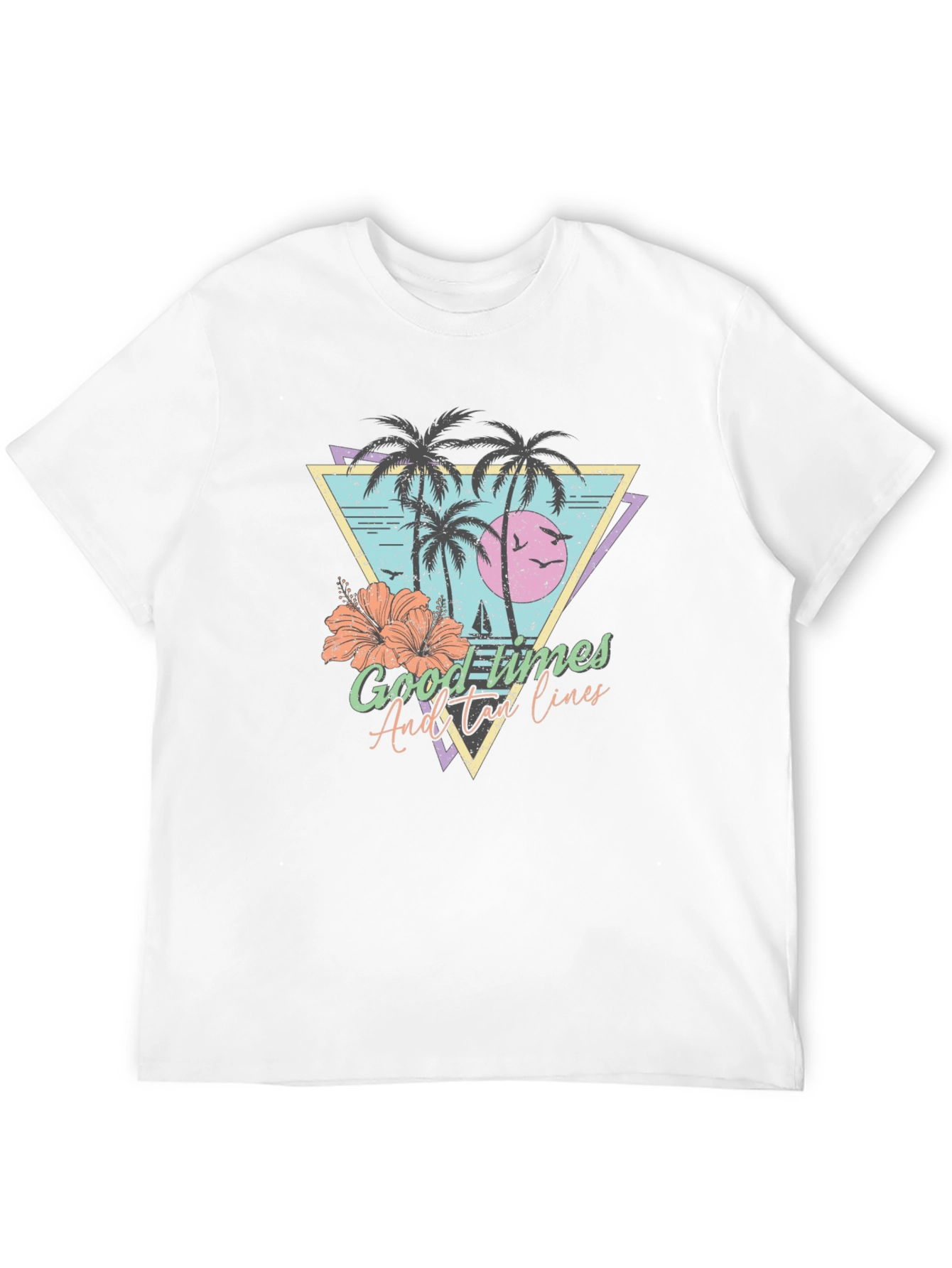 Tropical Good Times Mens Black T-Shirt