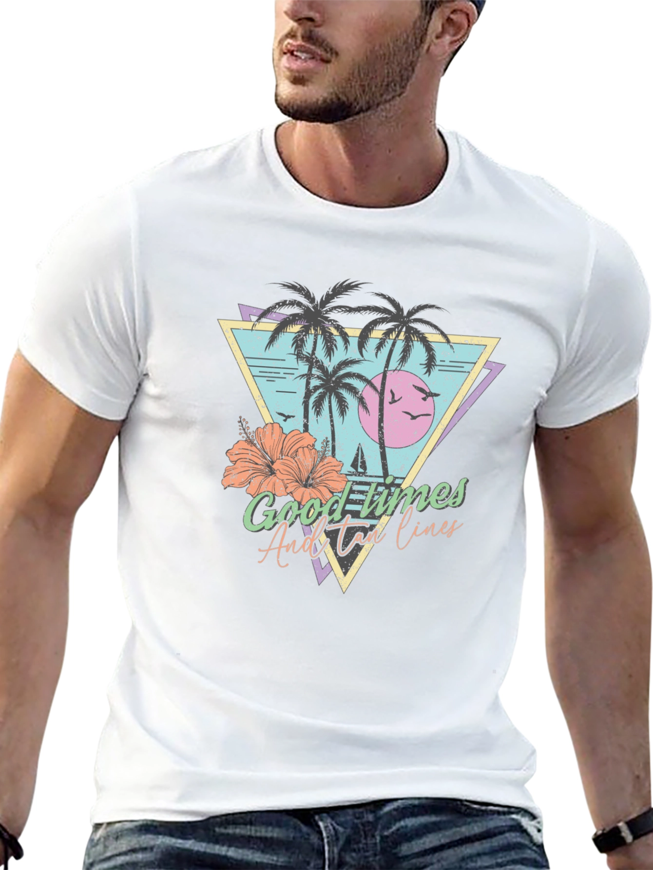 Tropical Good Times Mens Black T-Shirt