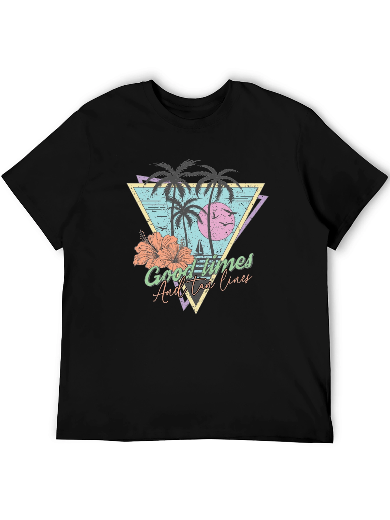Tropical Good Times Mens Black T-Shirt