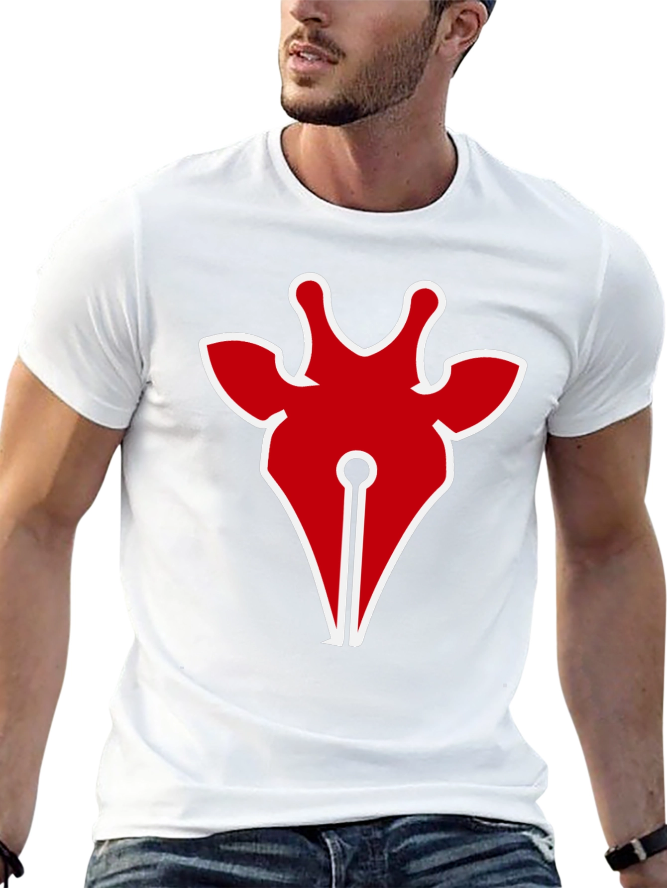 Giraffe Head Graphic Tee - Cool Animal Design