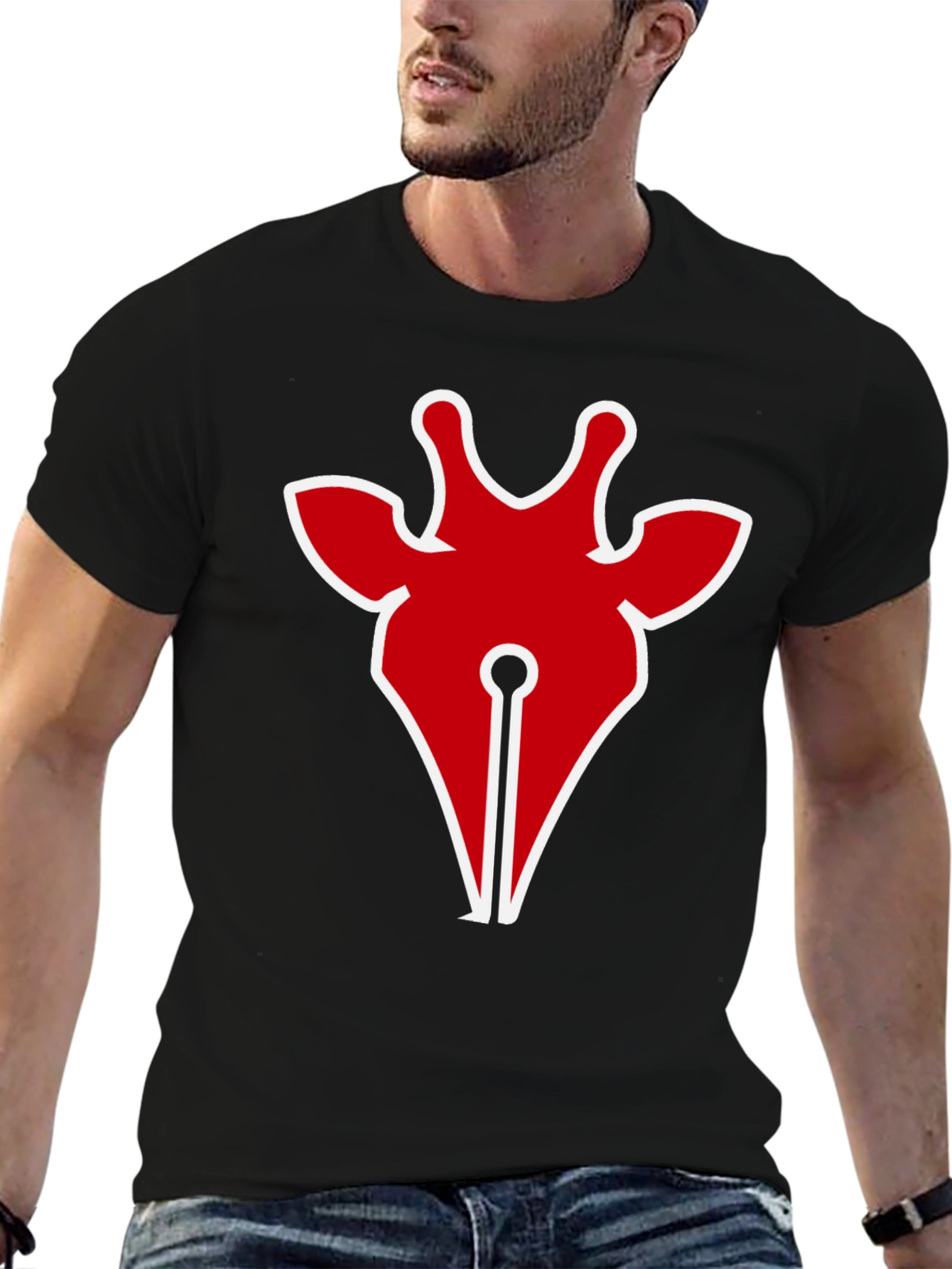 Giraffe Head Graphic Tee - Cool Animal Design