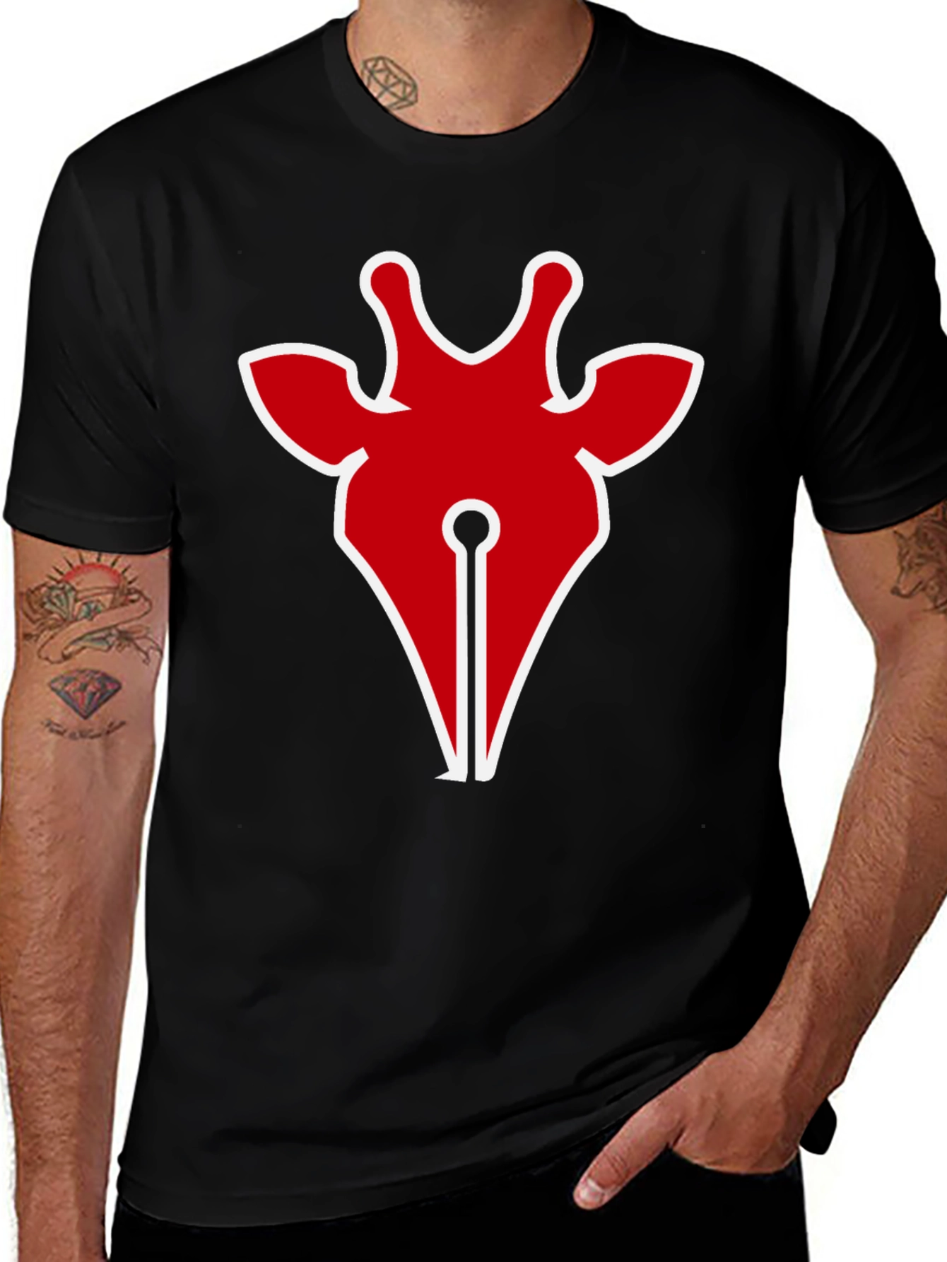 Giraffe Head Graphic Tee - Cool Animal Design