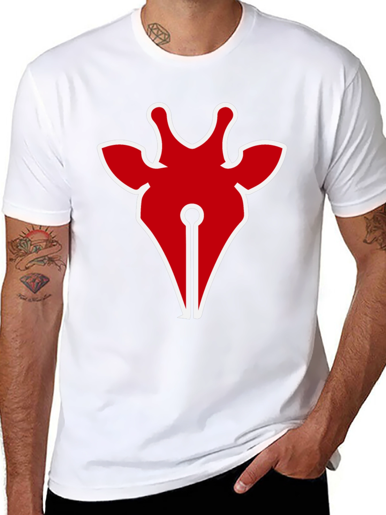 Giraffe Head Graphic Tee - Cool Animal Design