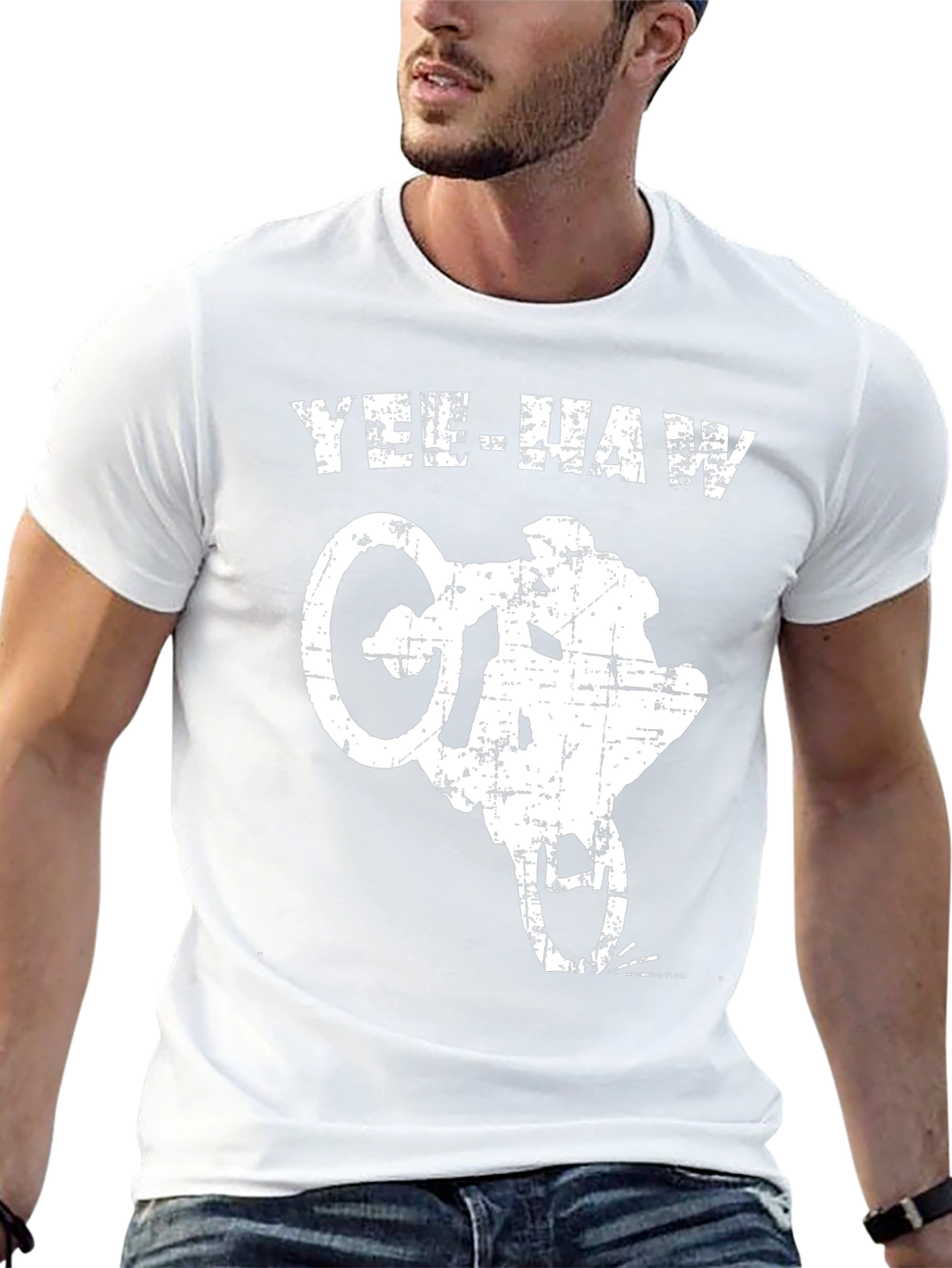 Yee-Haw Motorcycle Stunt T-Shirt - Black