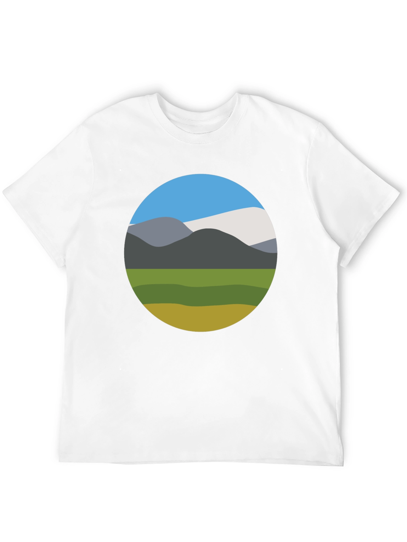 Nature Scene Graphic Tee - Black Crew Neck T-Shirt