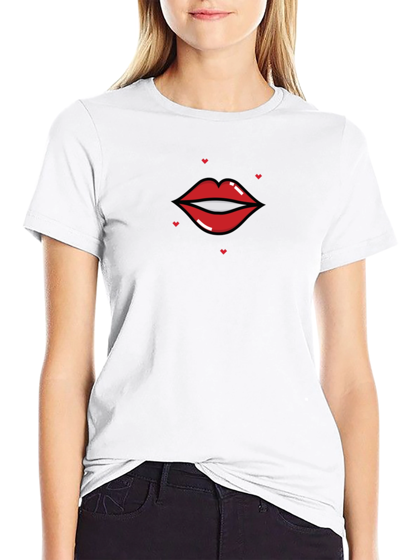 Lip Graphic Black T-Shirt - Unisex