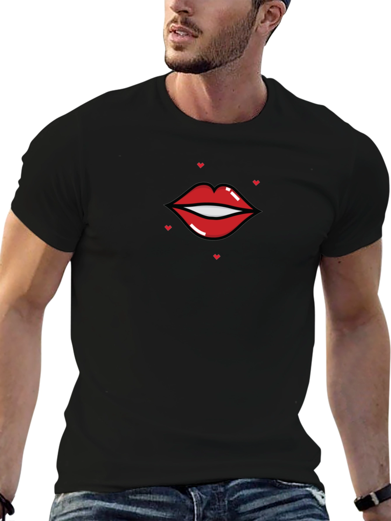Lip Graphic Black T-Shirt - Unisex
