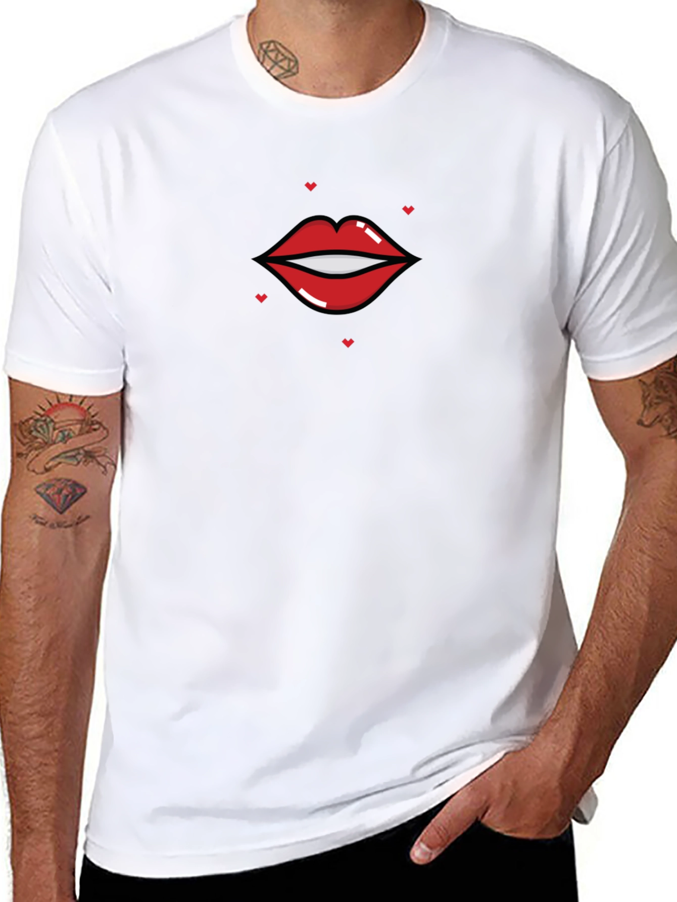 Lip Graphic Black T-Shirt - Unisex