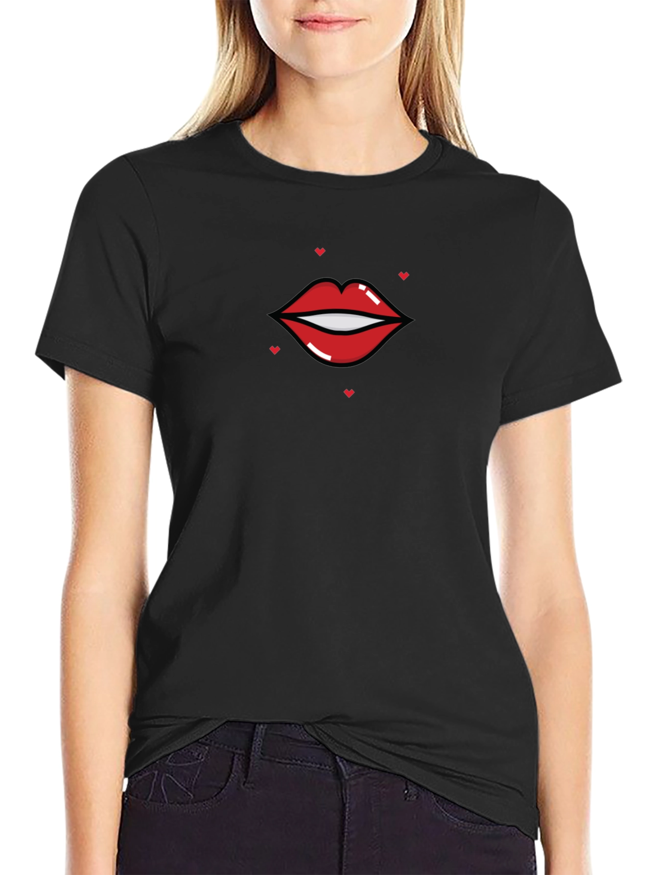 Lip Graphic Black T-Shirt - Unisex