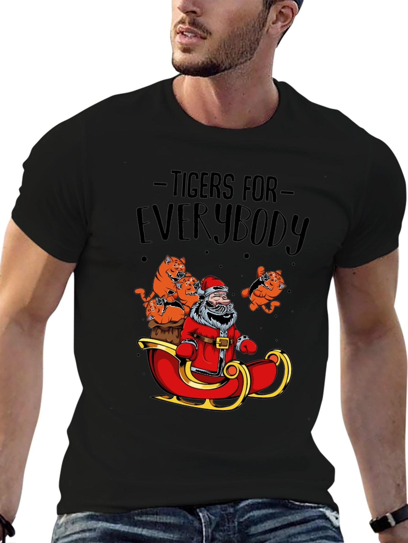 Tigers for Everybody Santa Christmas Graphic Tee