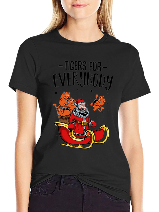 Tigers for Everybody Santa Christmas Graphic Tee