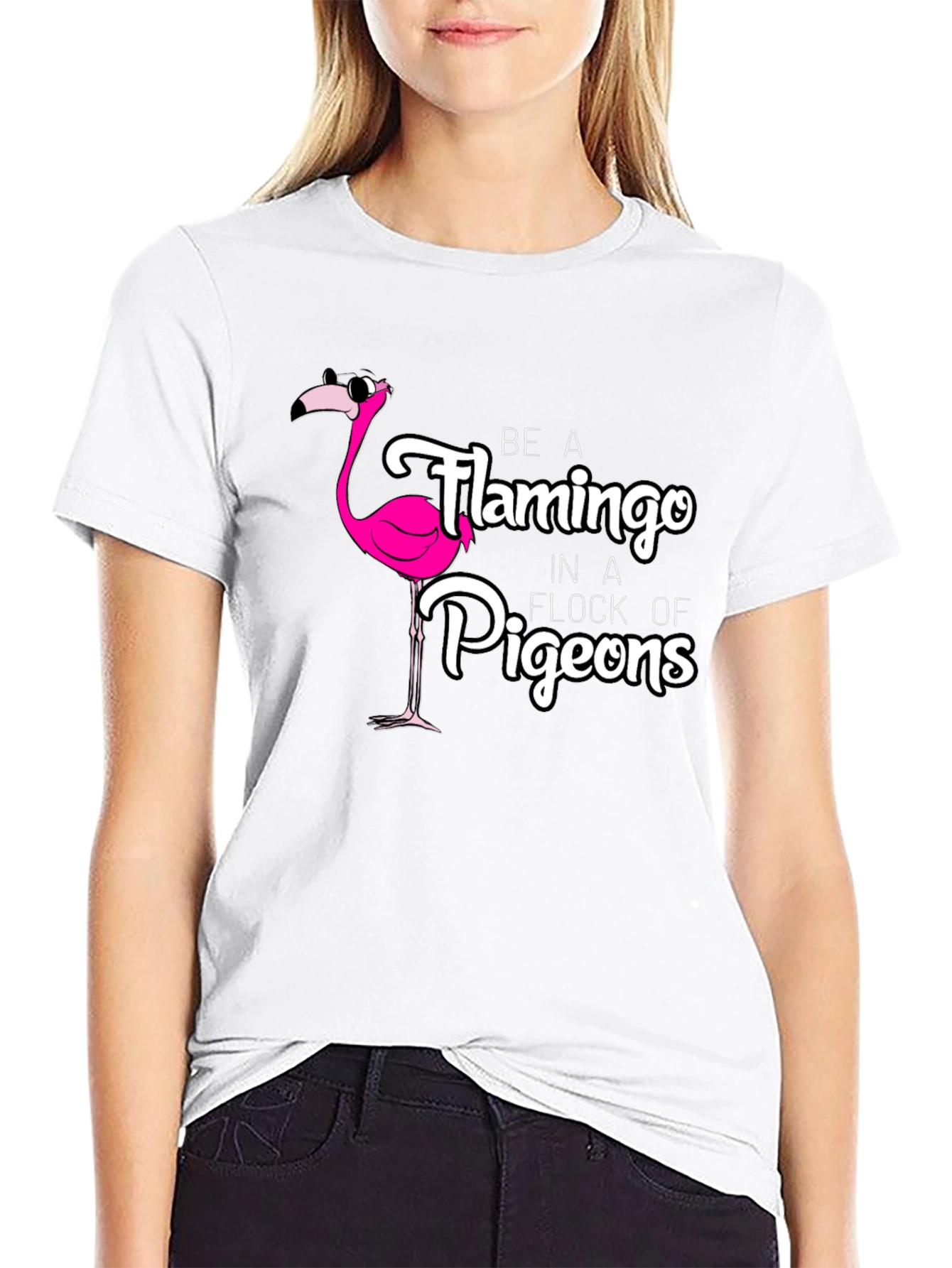 Be a Flamingo Black T-Shirt