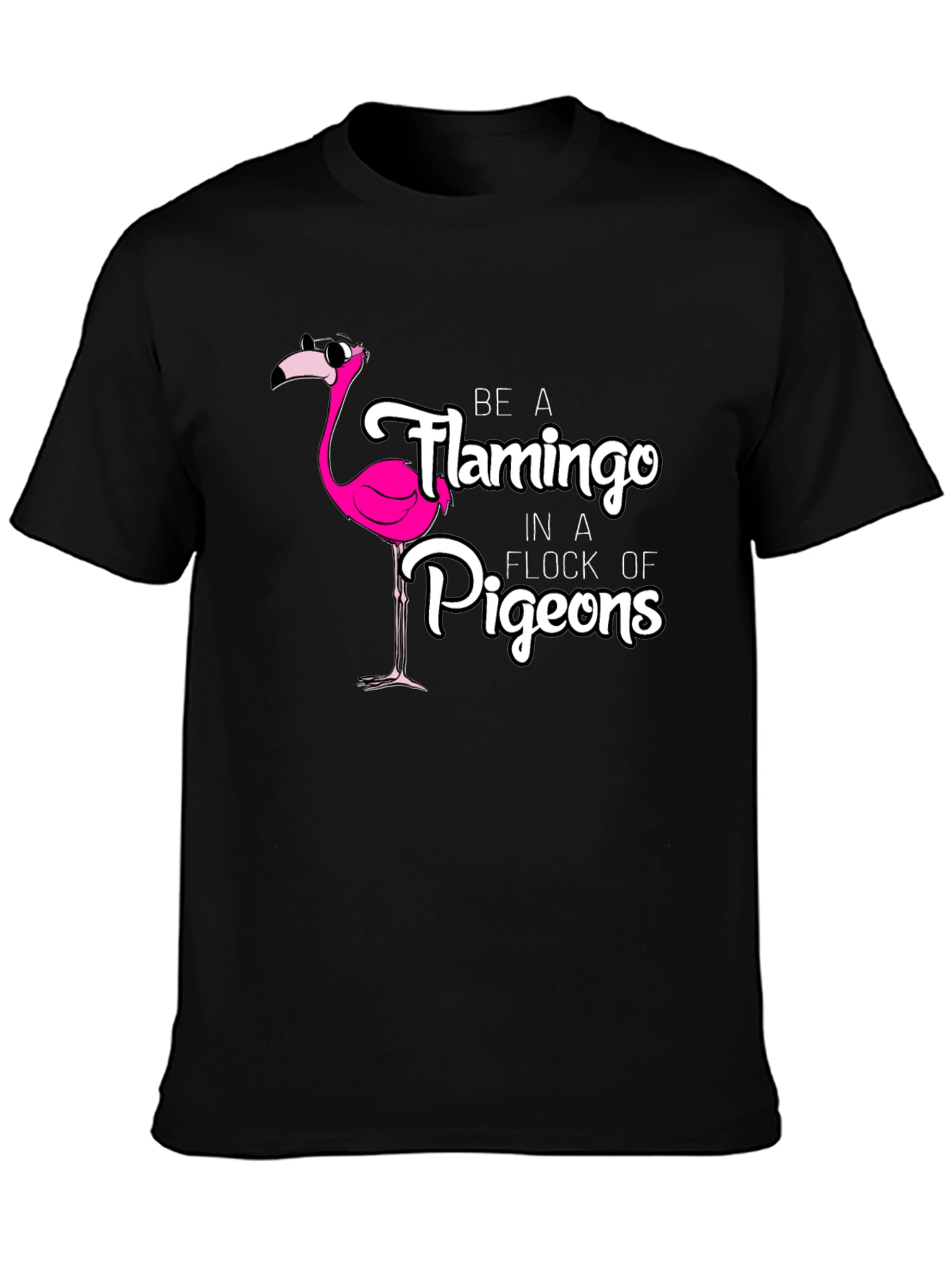 Be a Flamingo Black T-Shirt