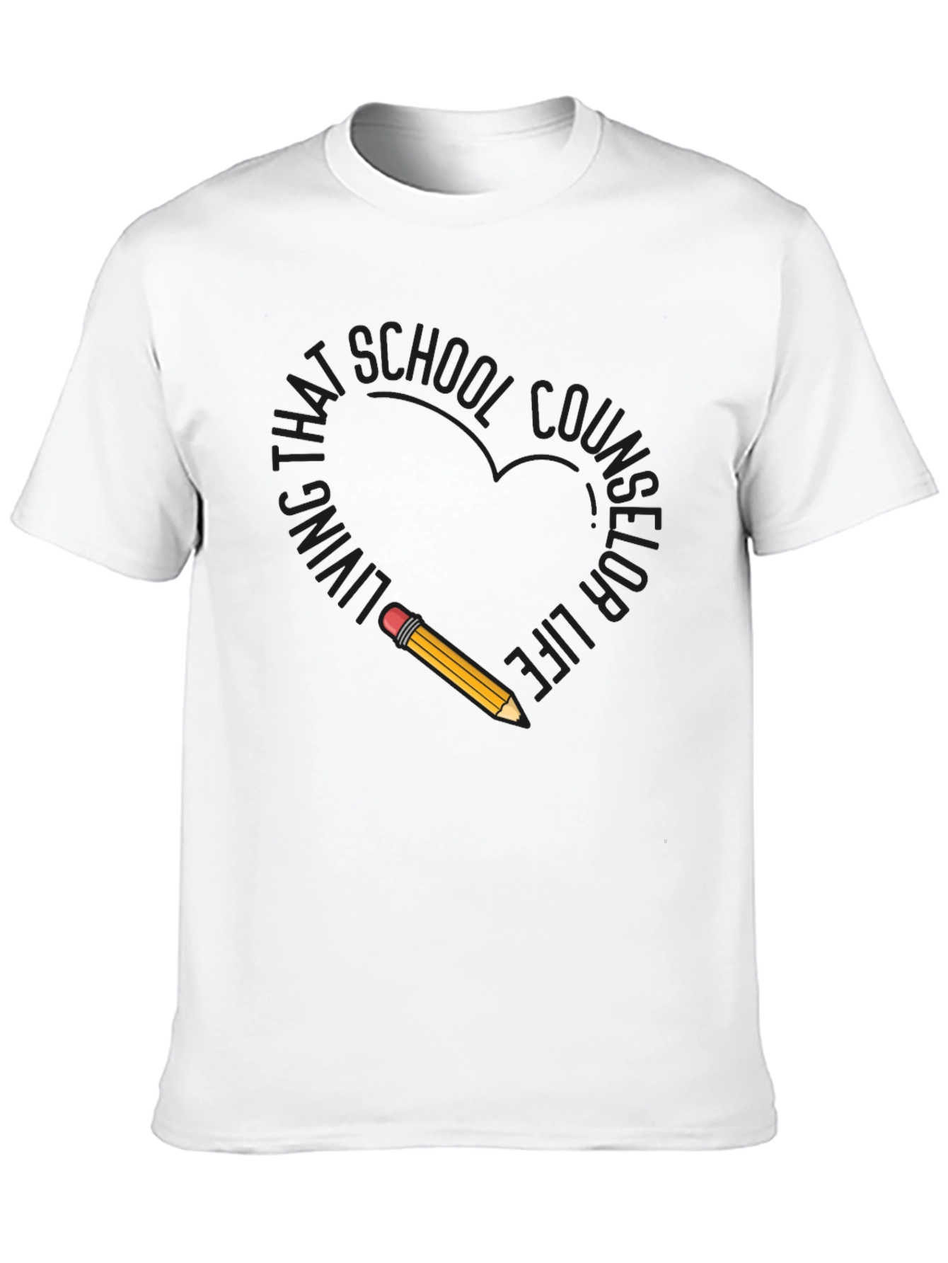 School Counselor T-Shirt with Pencil Design