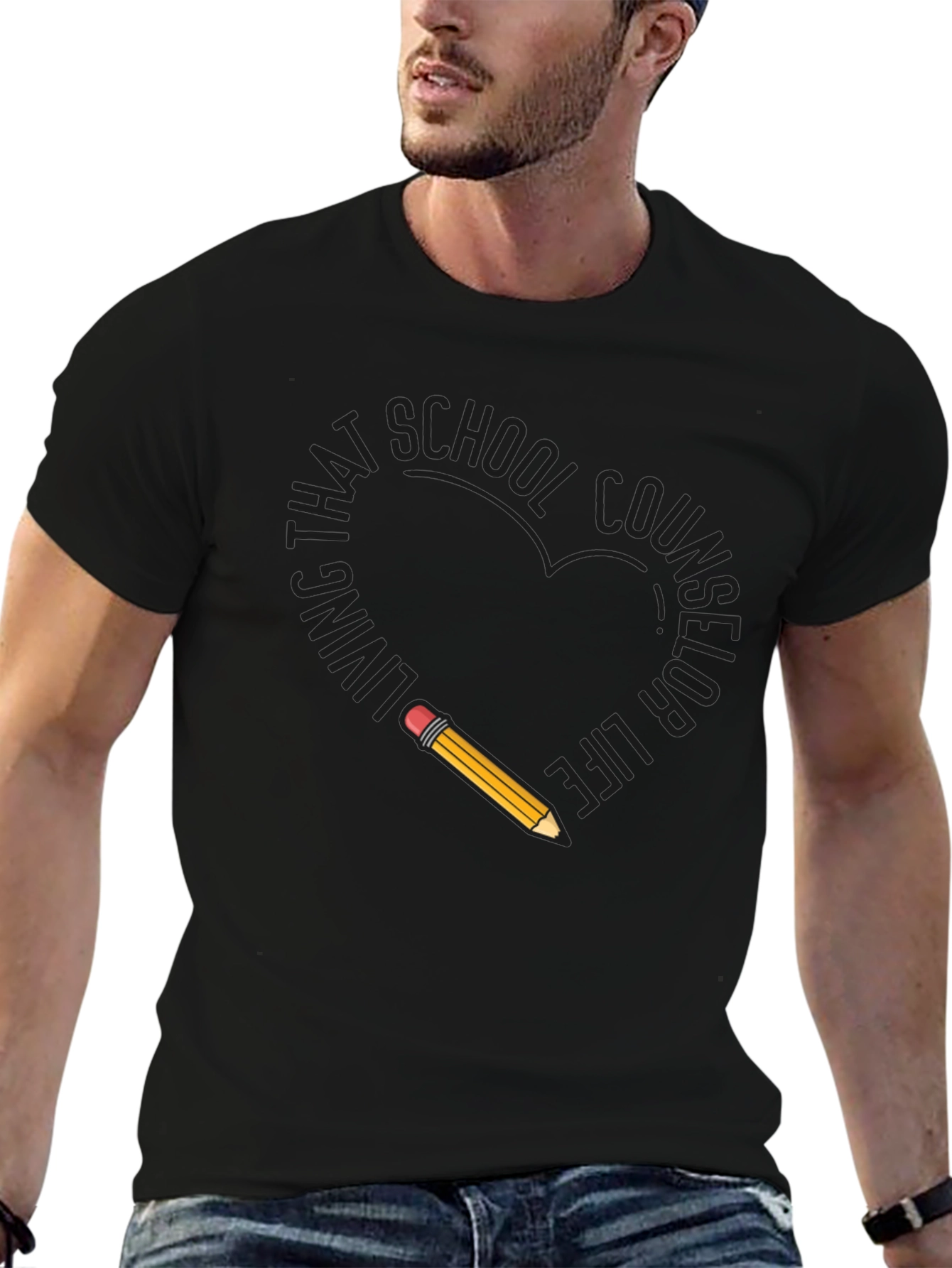 School Counselor T-Shirt with Pencil Design