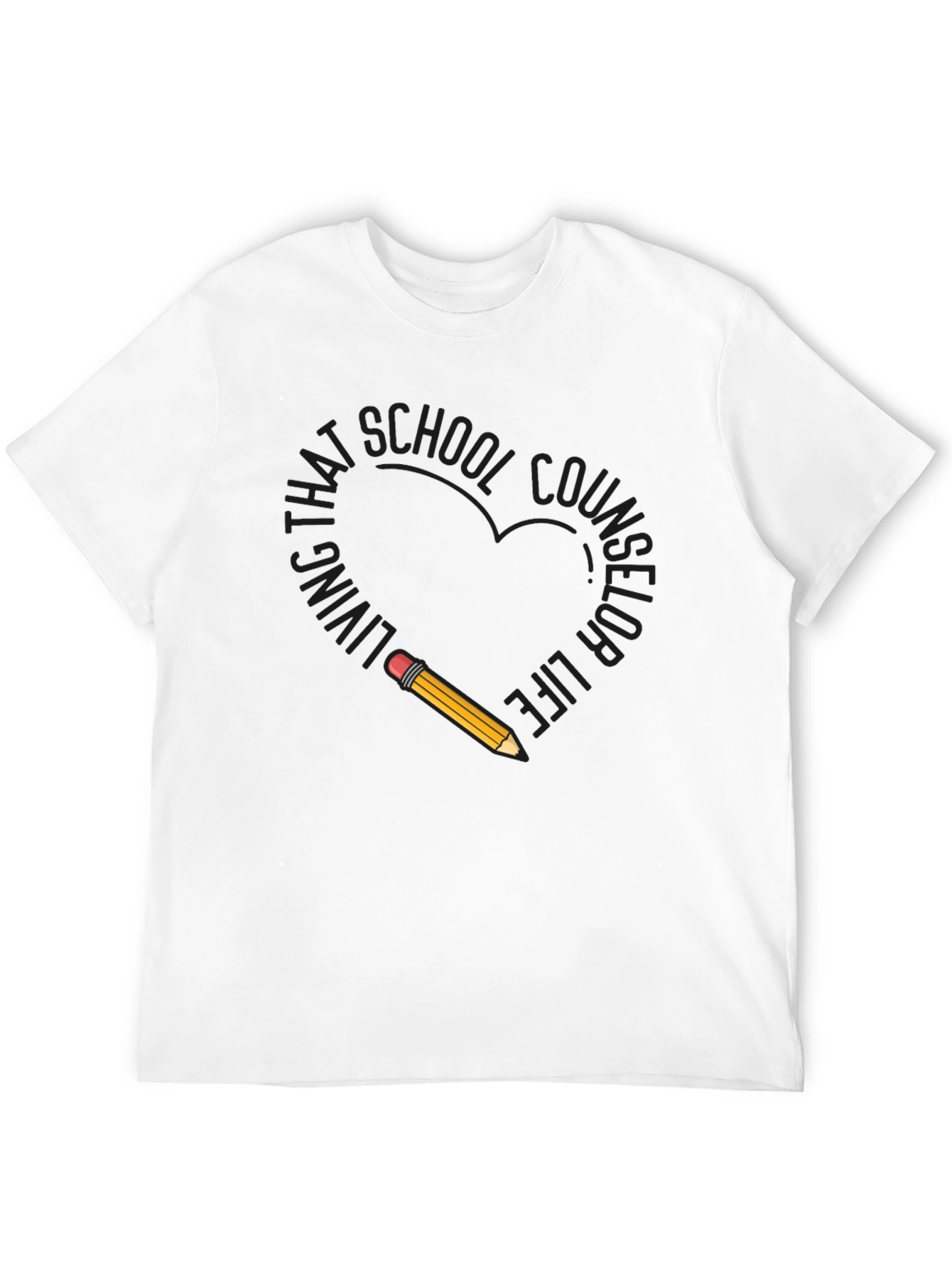 School Counselor T-Shirt with Pencil Design