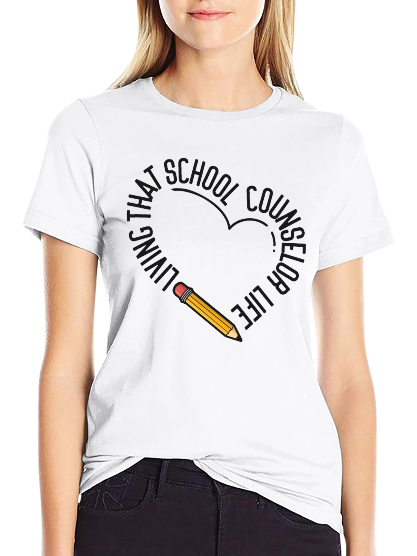 School Counselor T-Shirt with Pencil Design